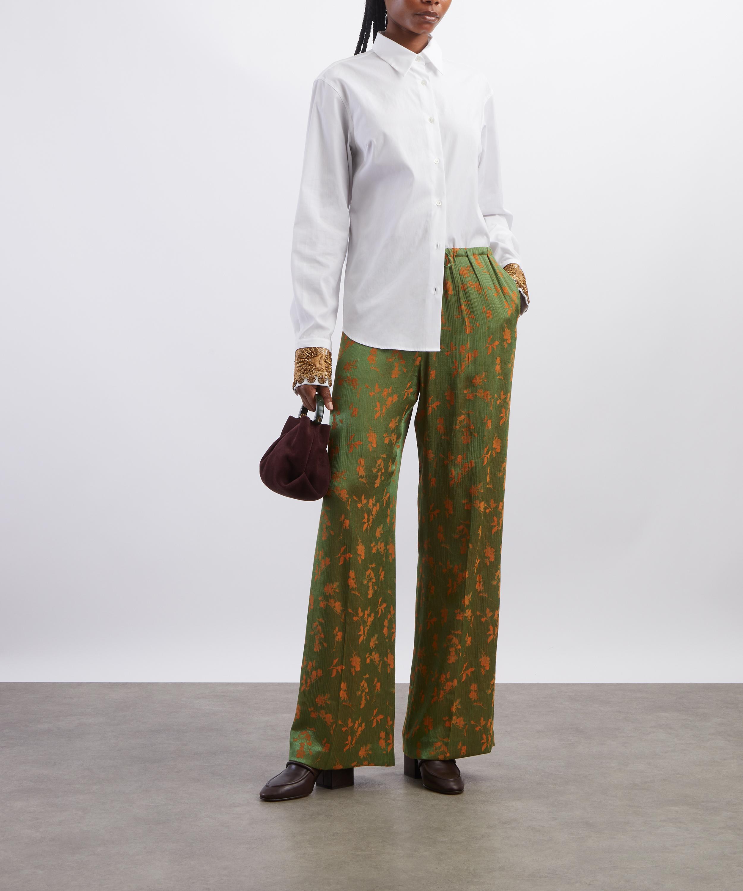 Dries Van Noten - Floral Jacquard Elasticated Trousers image number 1