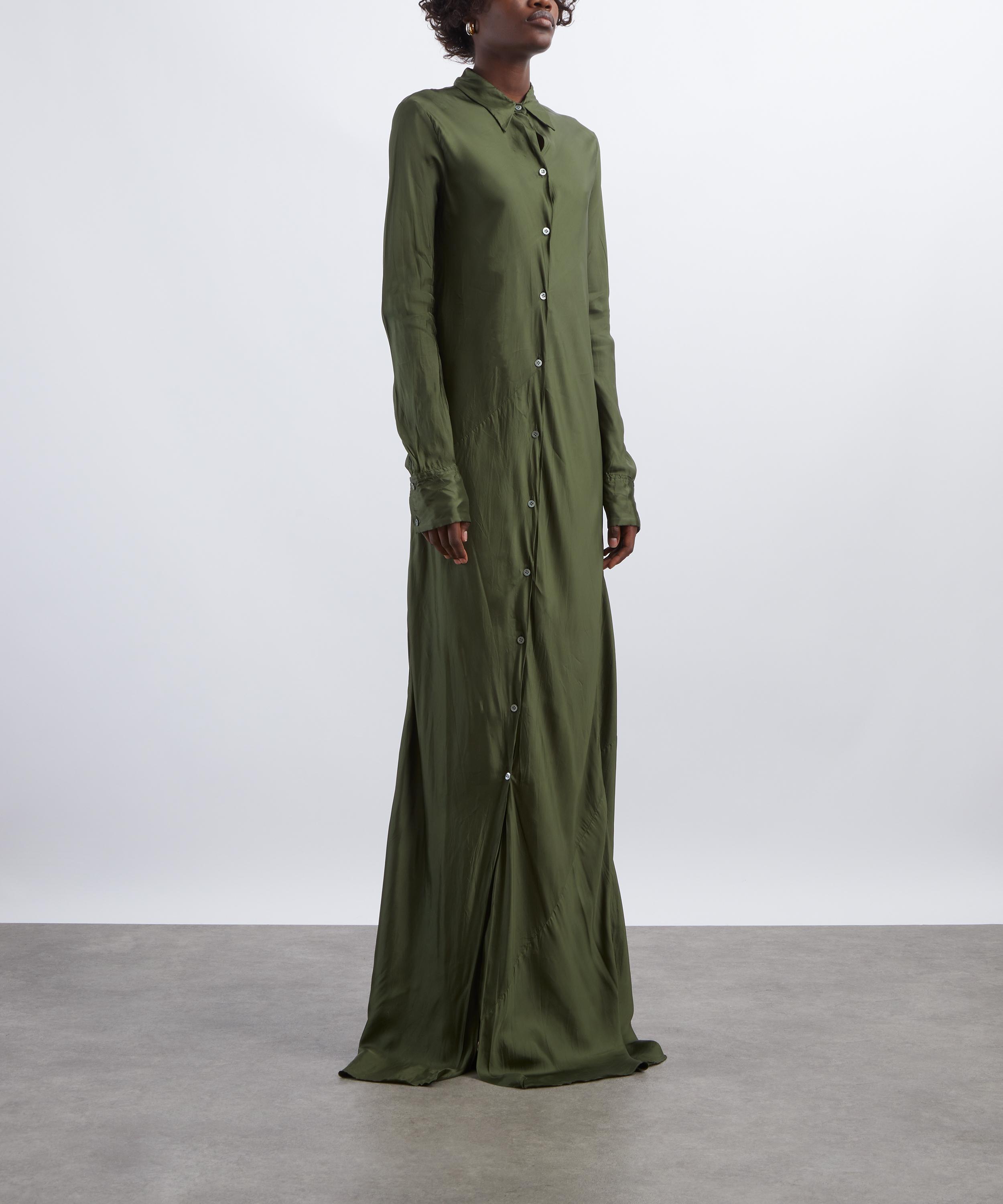 Dries Van Noten - Long Satin Shirt Dress image number 2