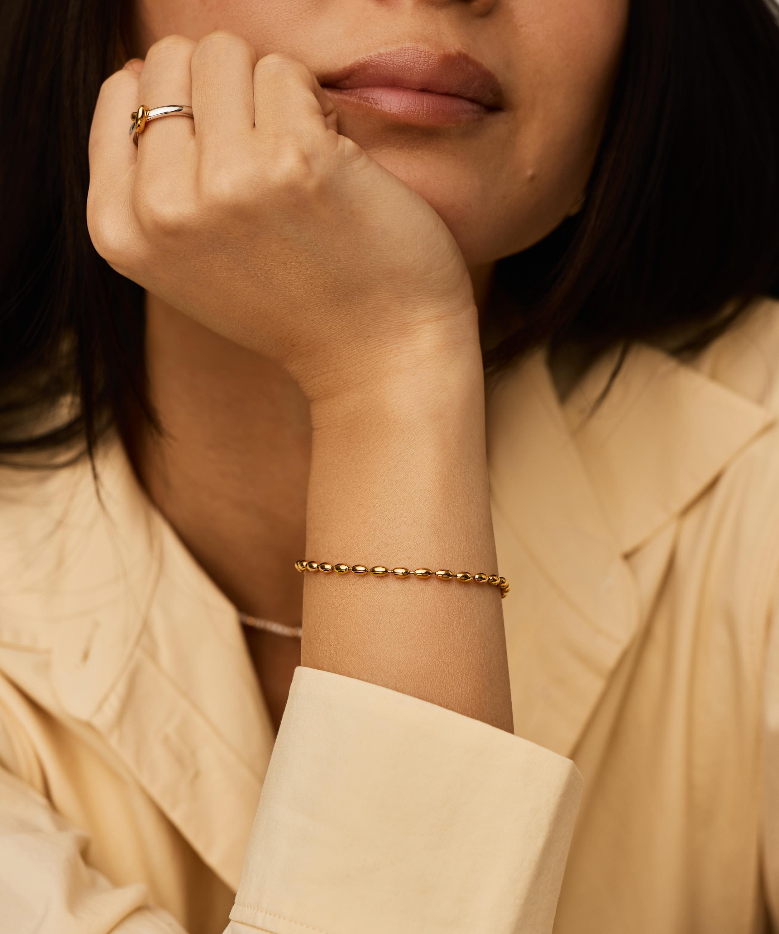 Missoma - 18ct Gold-Plated Molten Olive Chain Bracelet image number 1