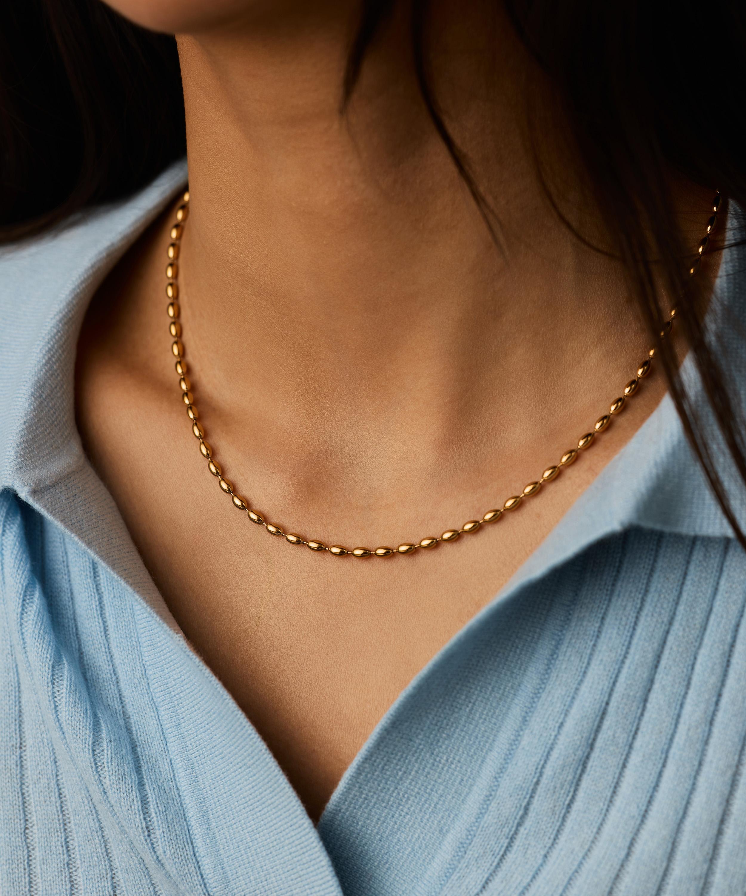 Missoma - 18ct Gold-Plated Molten Olive Chain Necklace image number 1