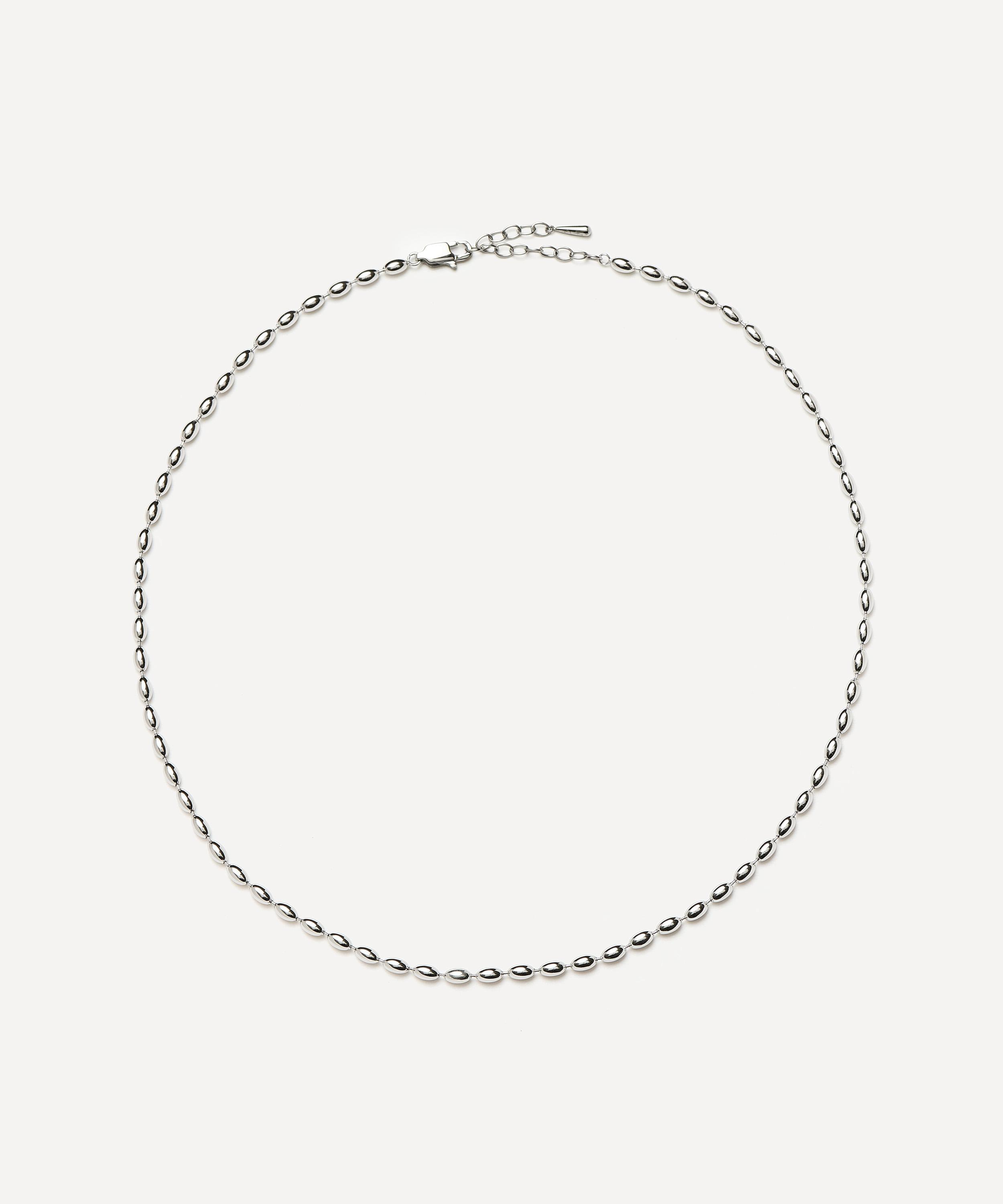 Missoma - Silver-Plated Molten Olive Chain Necklace image number 0