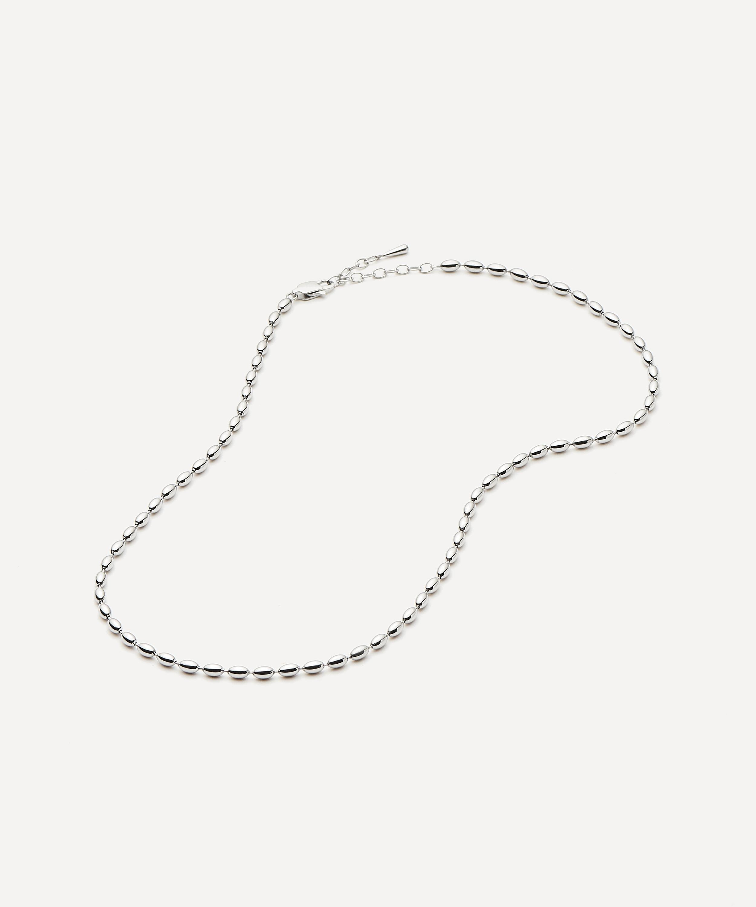 Missoma - Silver-Plated Molten Olive Chain Necklace image number 2