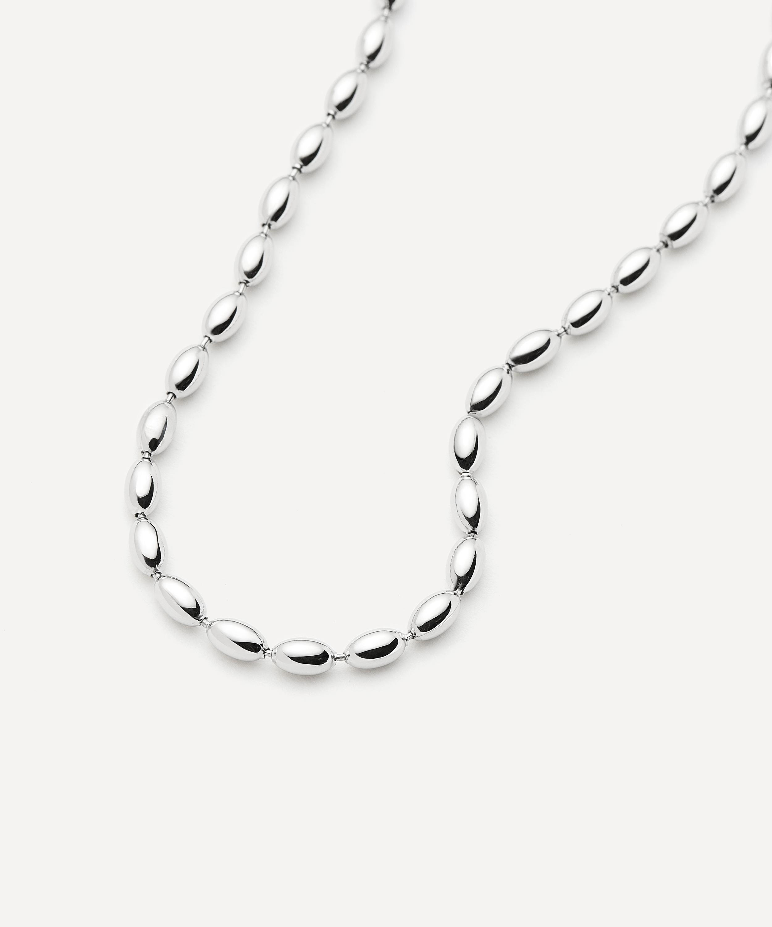 Missoma - Silver-Plated Molten Olive Chain Necklace image number 3