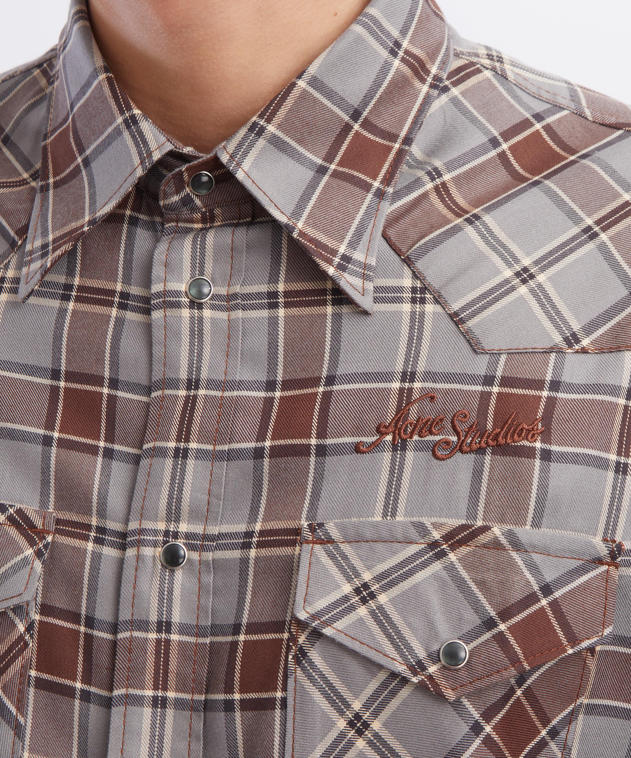 Acne Studios - Checked Flannel Shirt image number 4