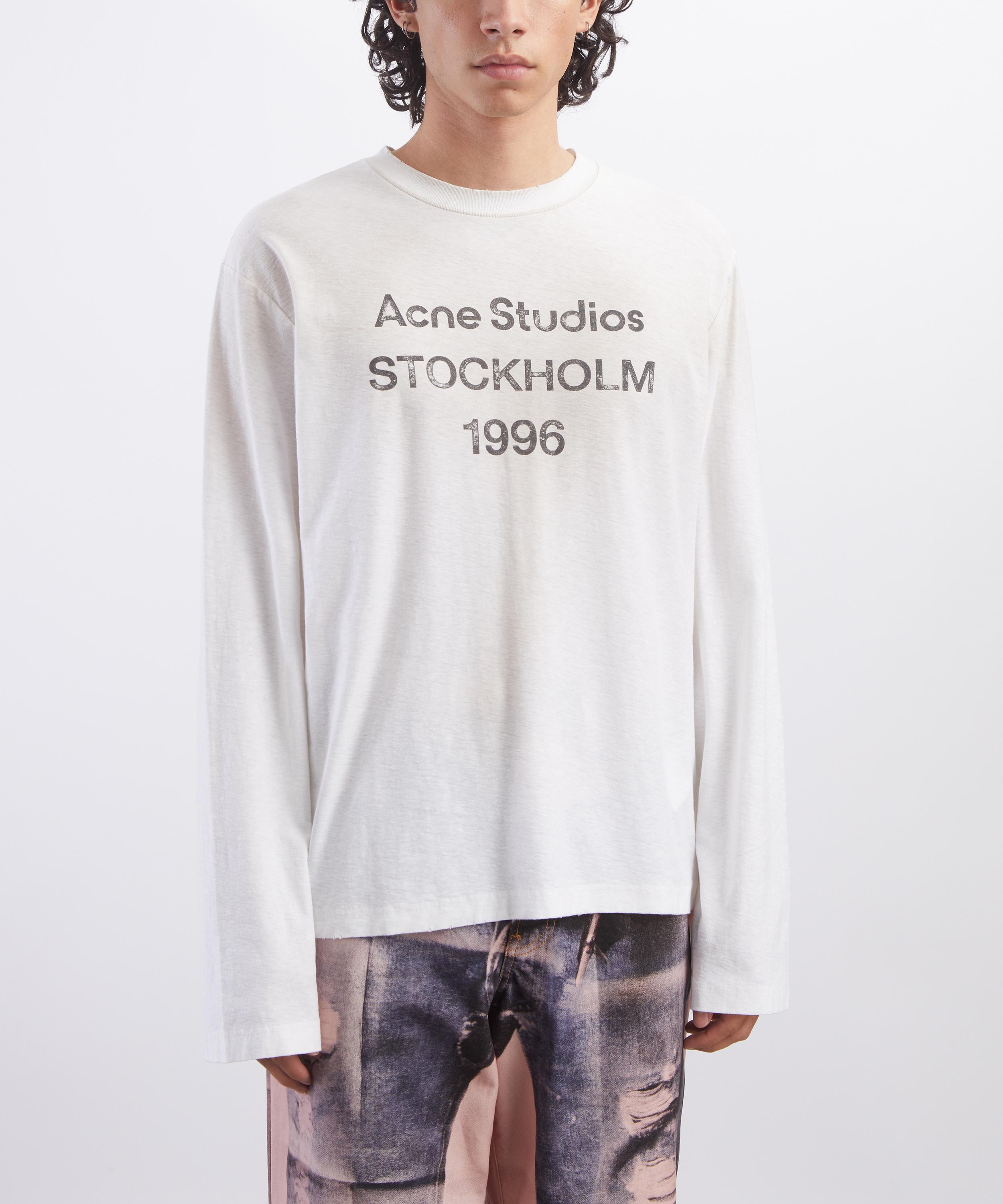 Acne Studios - Distressed Logo Long Sleeve T-Shirt image number 2