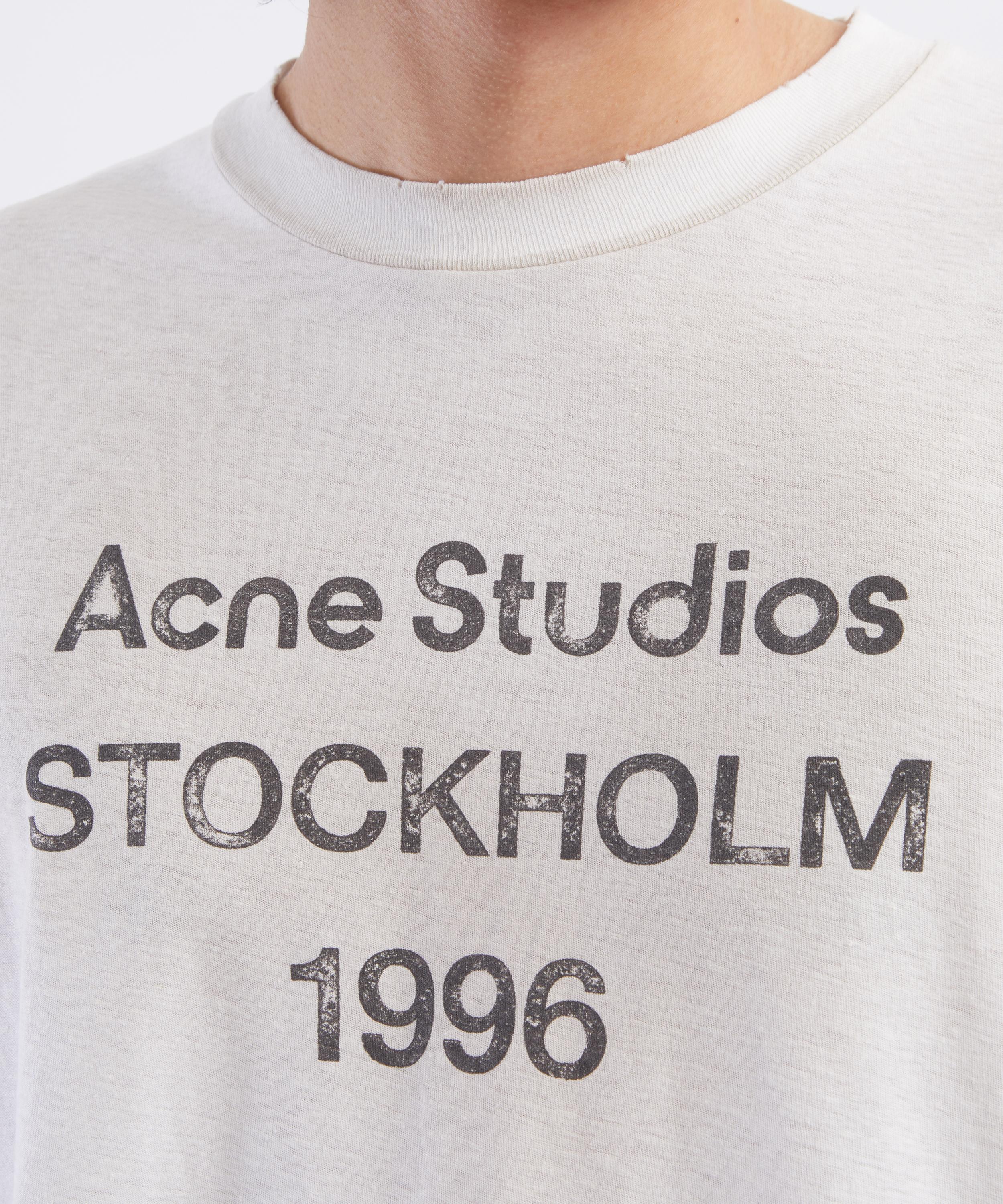 Acne Studios - Distressed Logo Long Sleeve T-Shirt image number 4