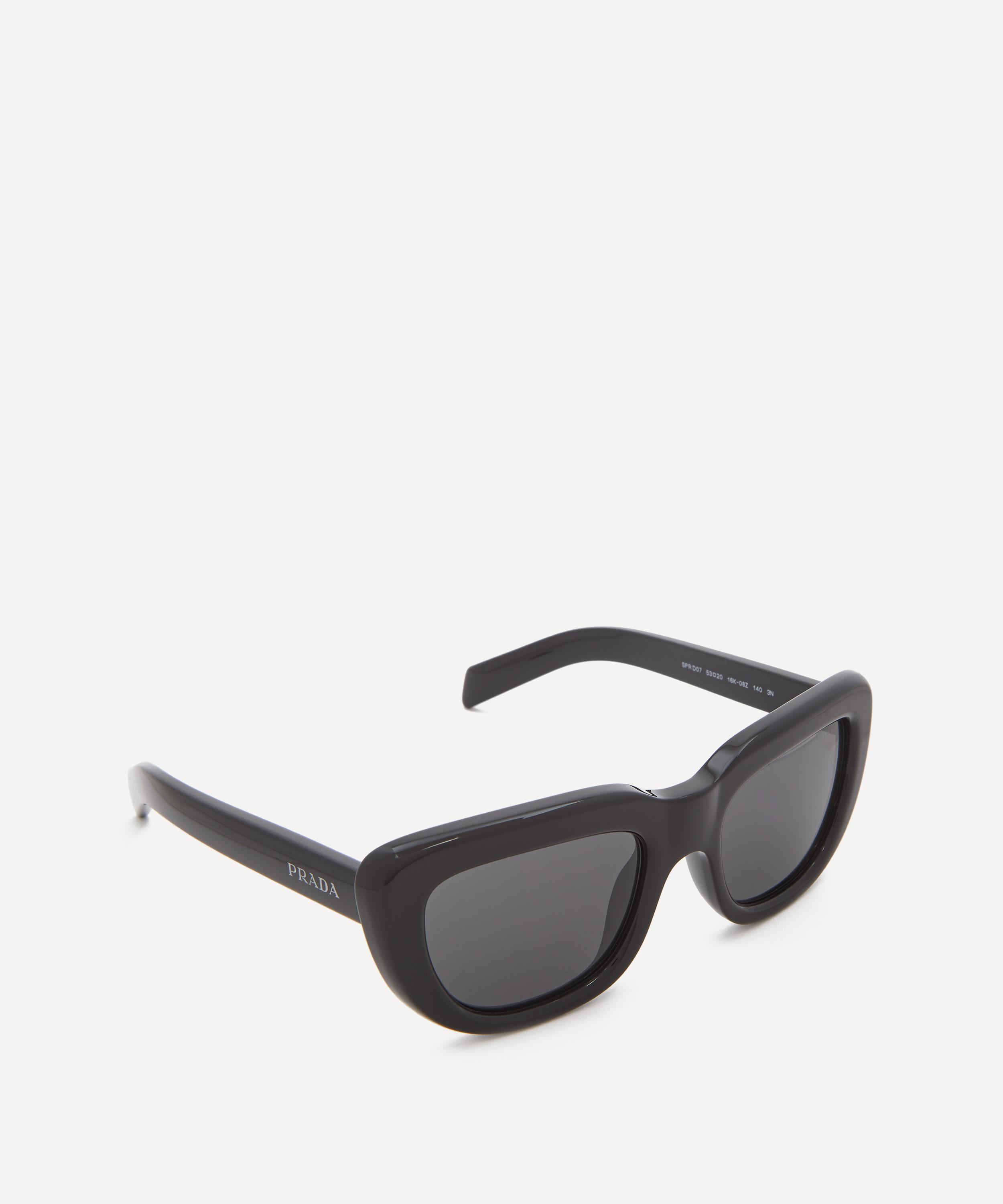 Prada - Oversized Rectangle Black Acetate Sunglasses image number 2