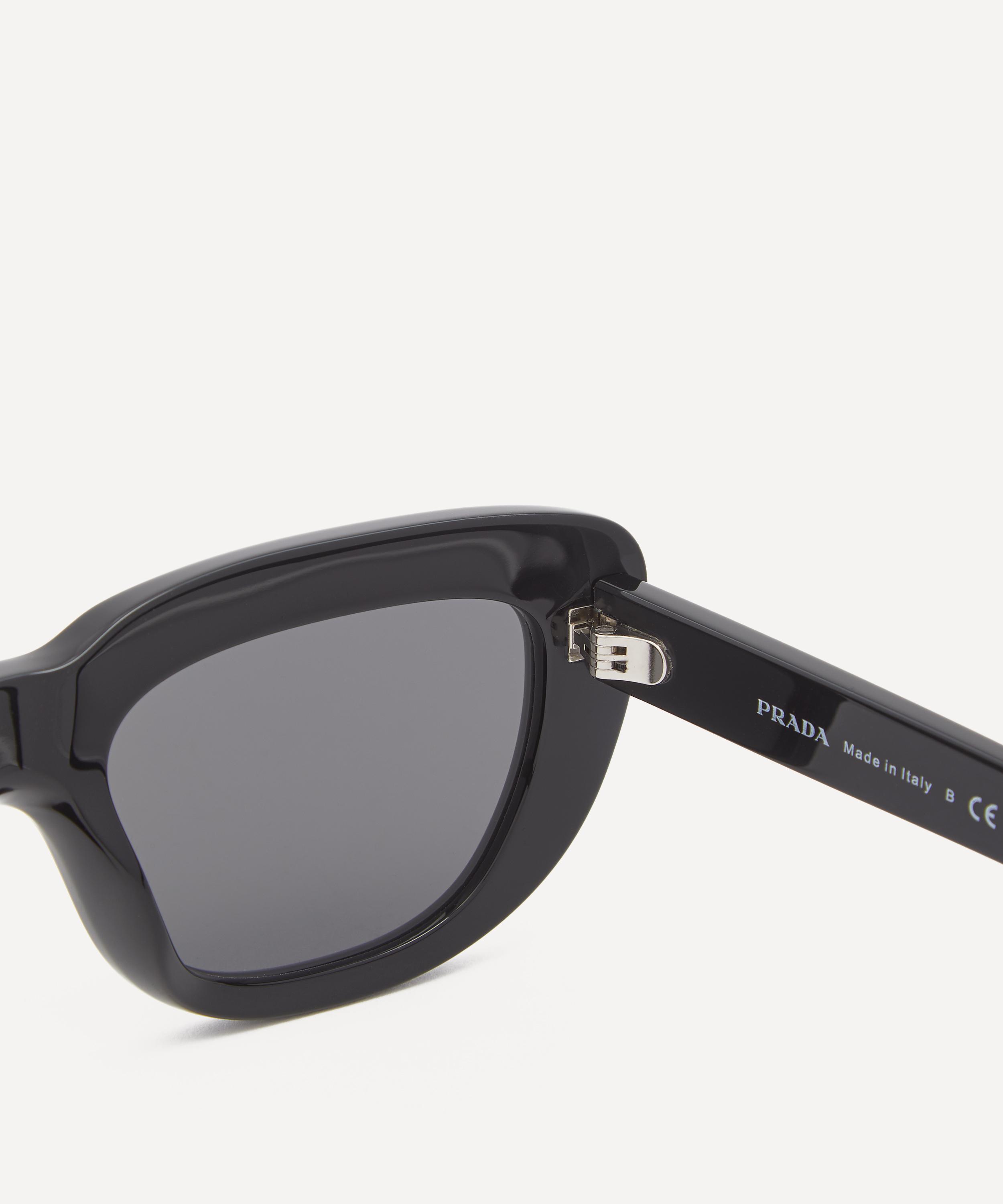 Prada - Oversized Rectangle Black Acetate Sunglasses image number 3