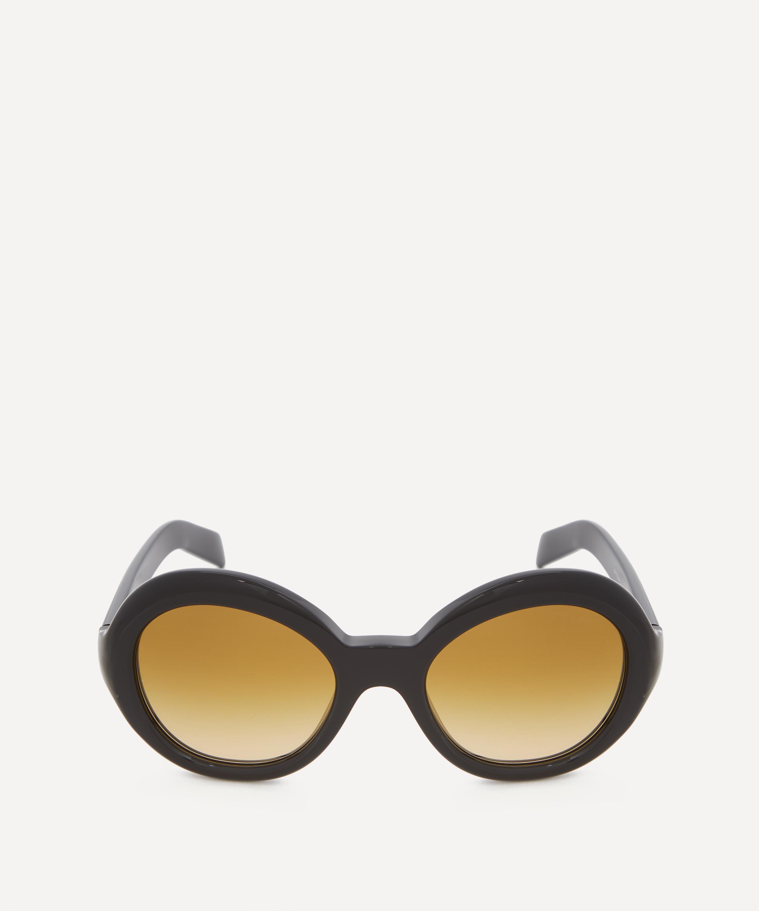 Prada - Oversized Round Black Acetate Sunglasses image number 0