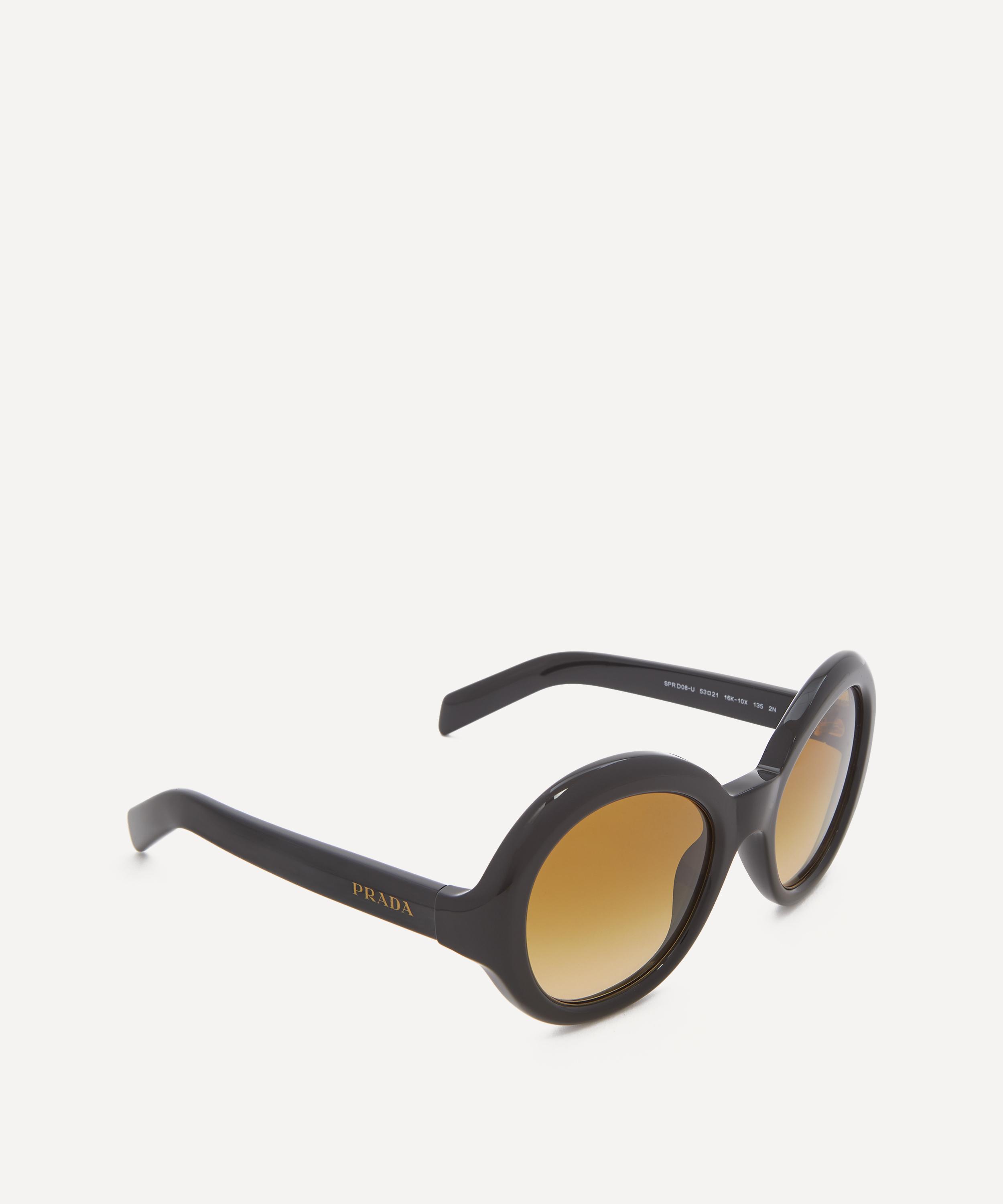 Prada - Oversized Round Black Acetate Sunglasses image number 1