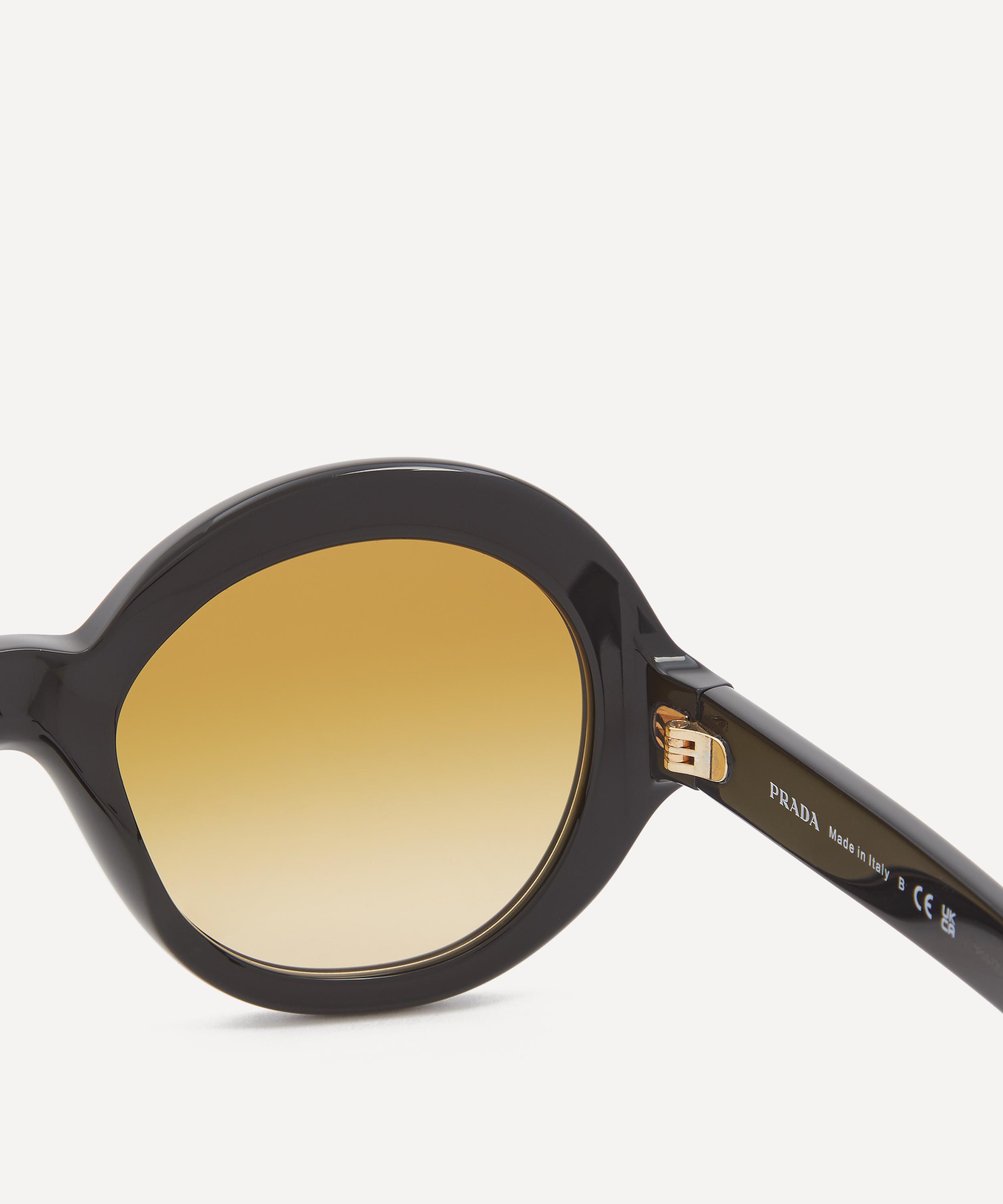 Prada - Oversized Round Black Acetate Sunglasses image number 2