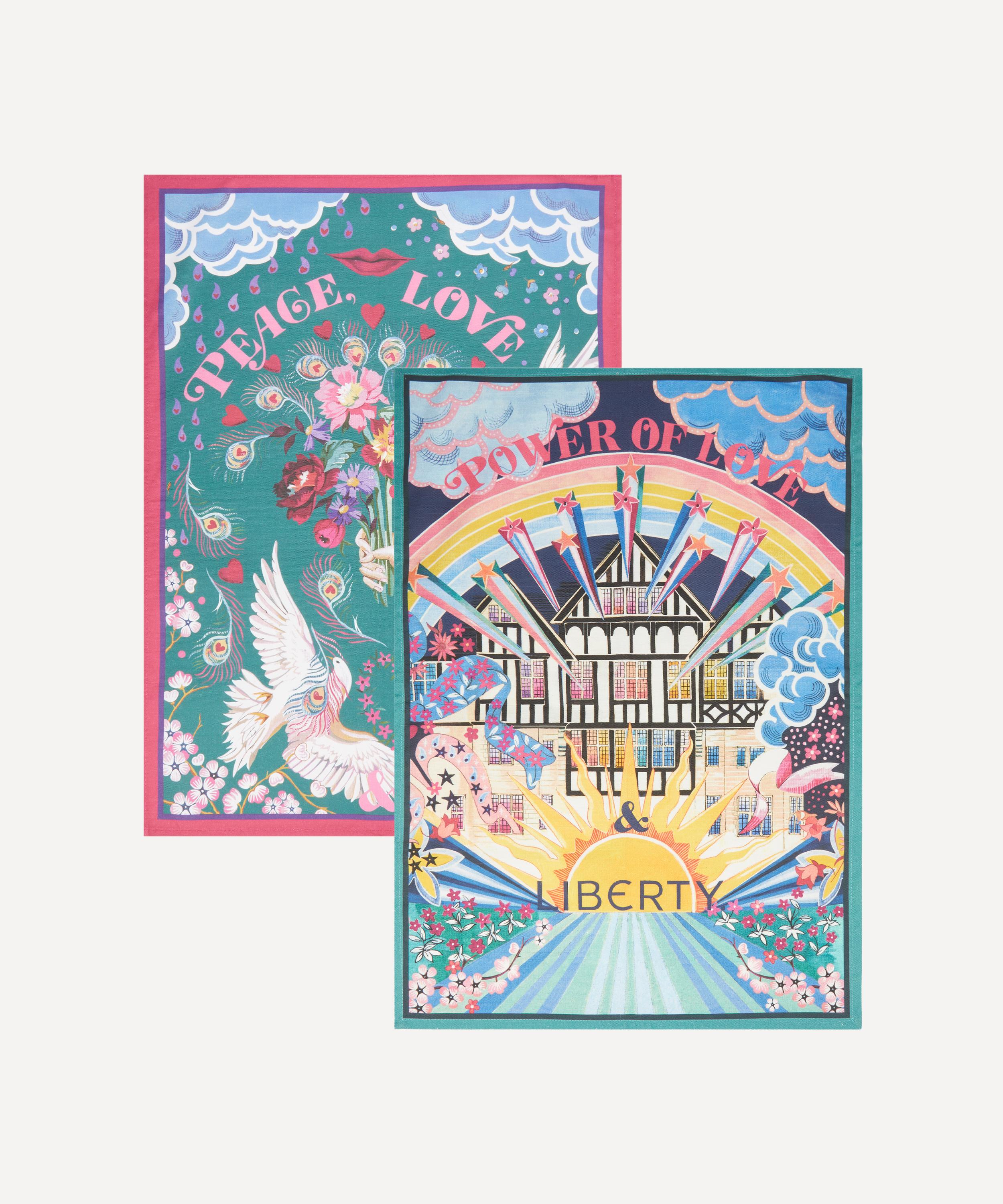 Liberty - Peace Love and Liberty Tea Towels Pack of 2