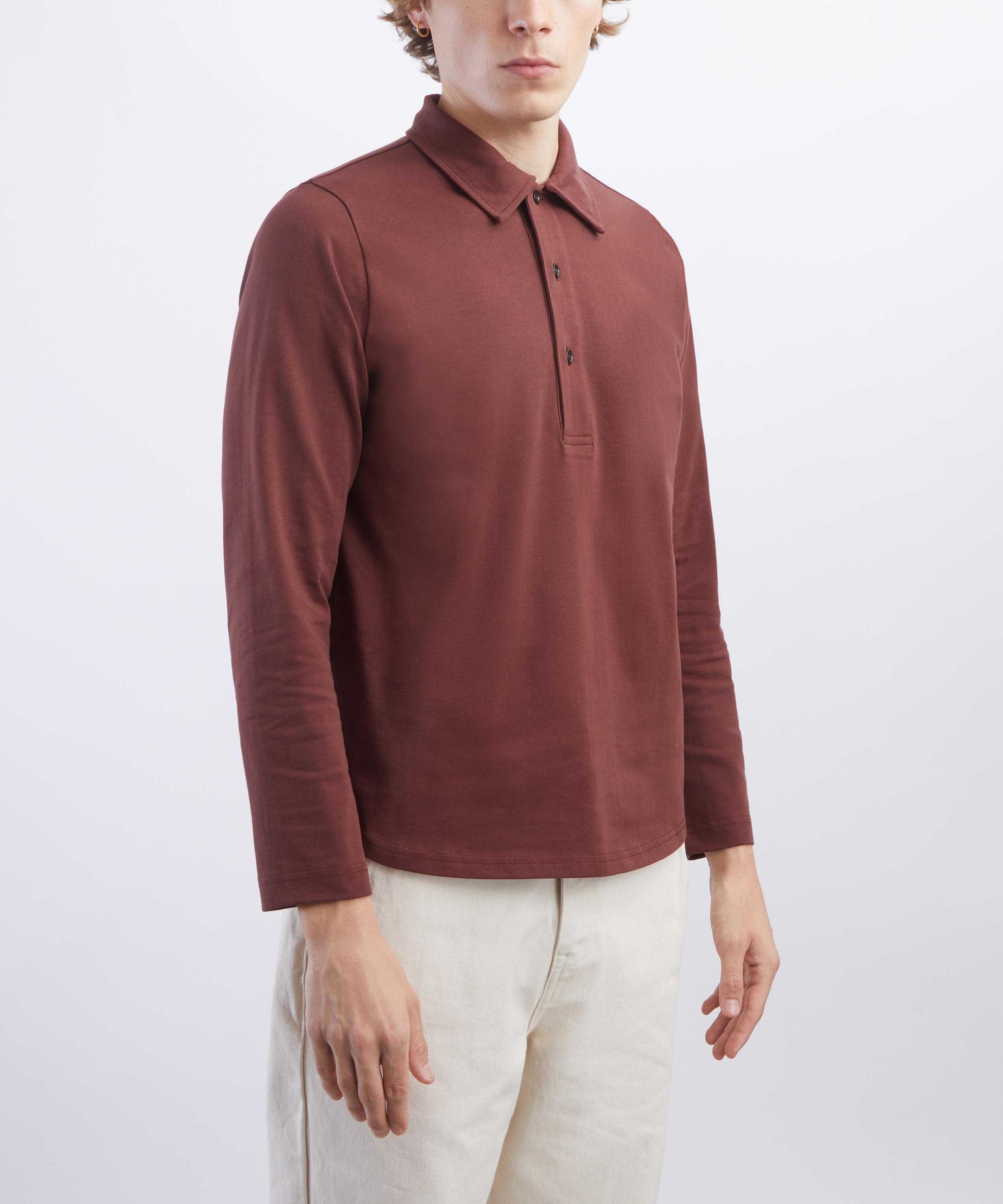Oliver Spencer - Mersey Maroon Long-Sleeve Polo image number 2
