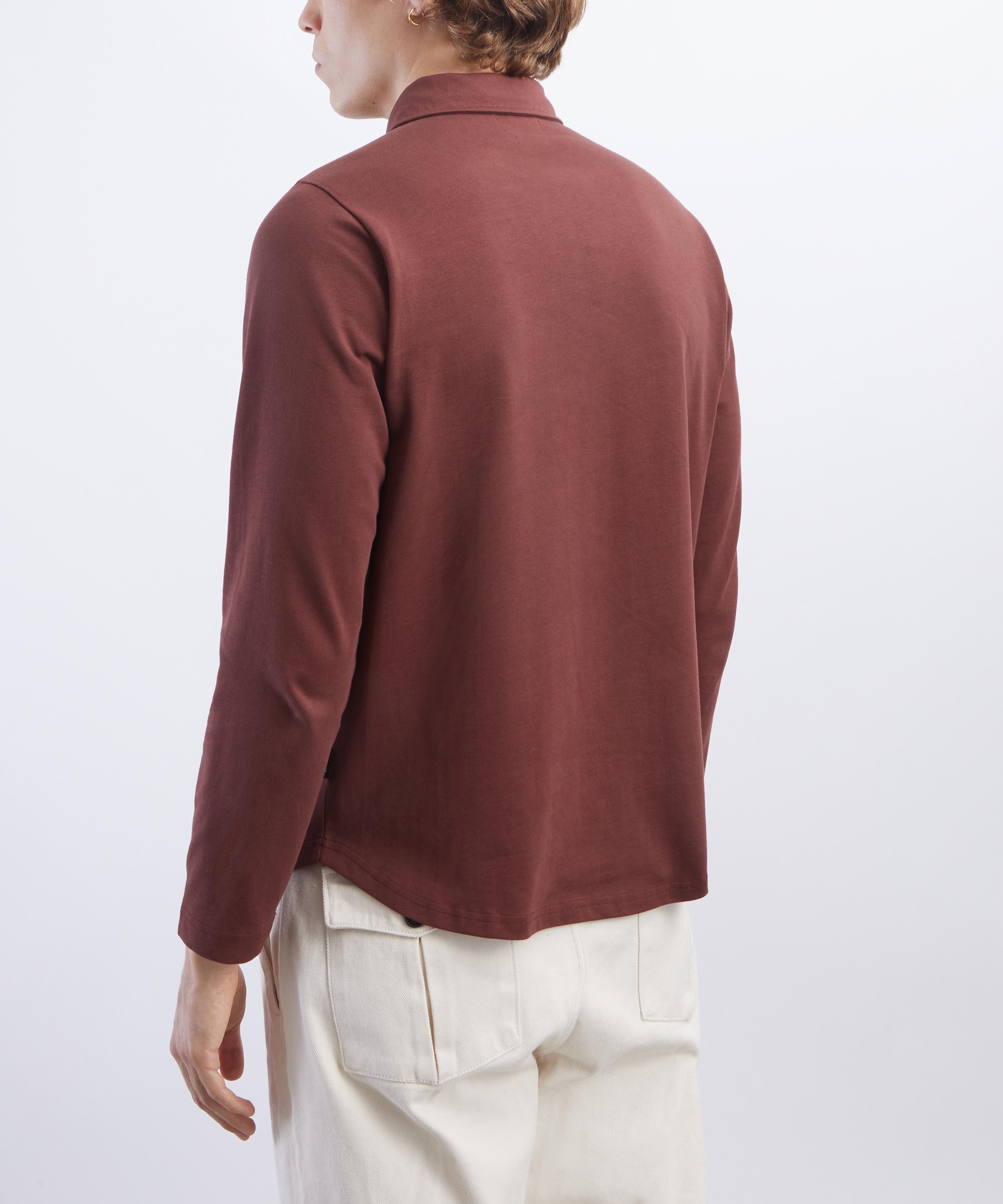 Oliver Spencer - Mersey Maroon Long-Sleeve Polo image number 3