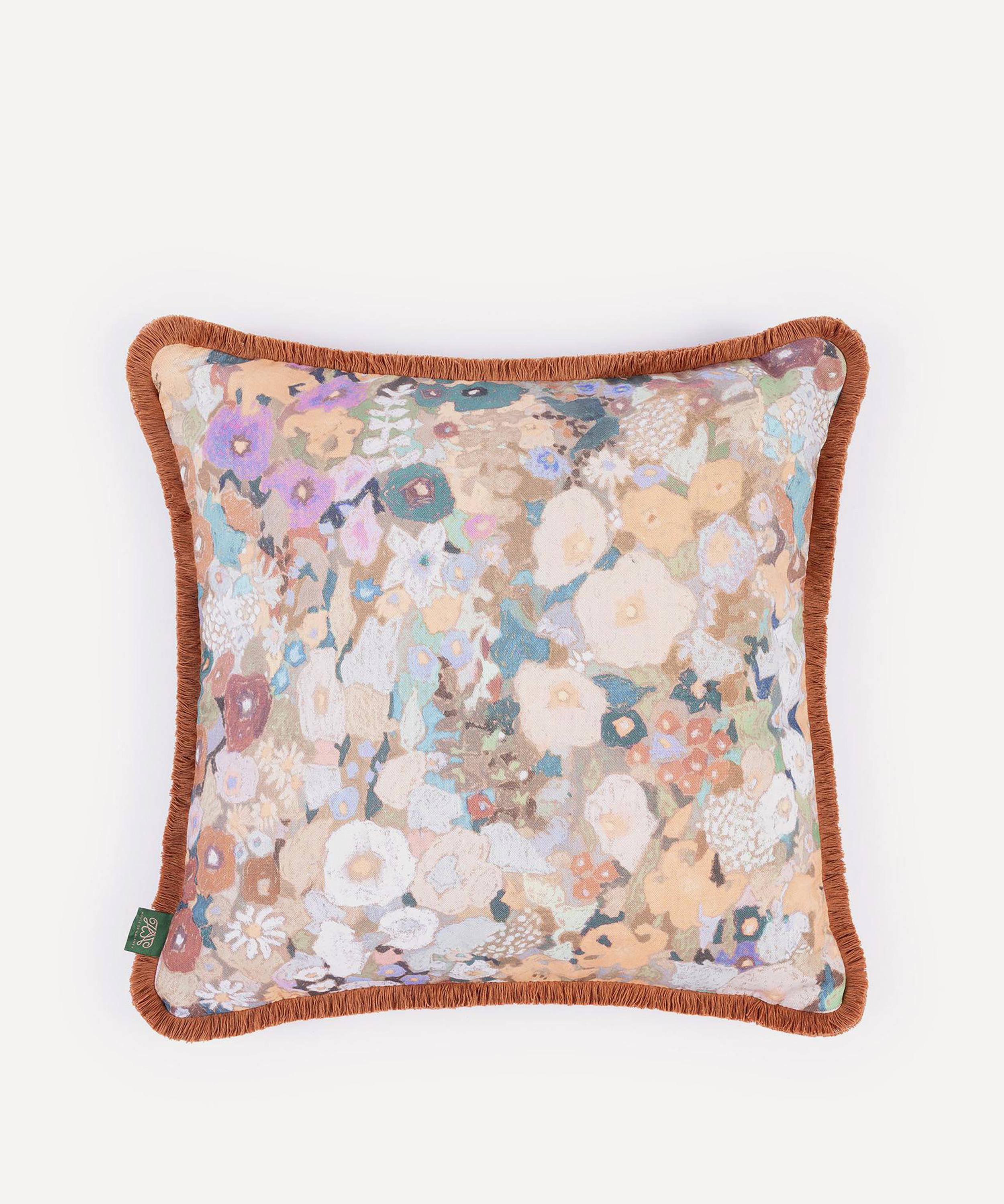 House of Hackney - Hollyhocks Medium Velvet Fringed Cushion