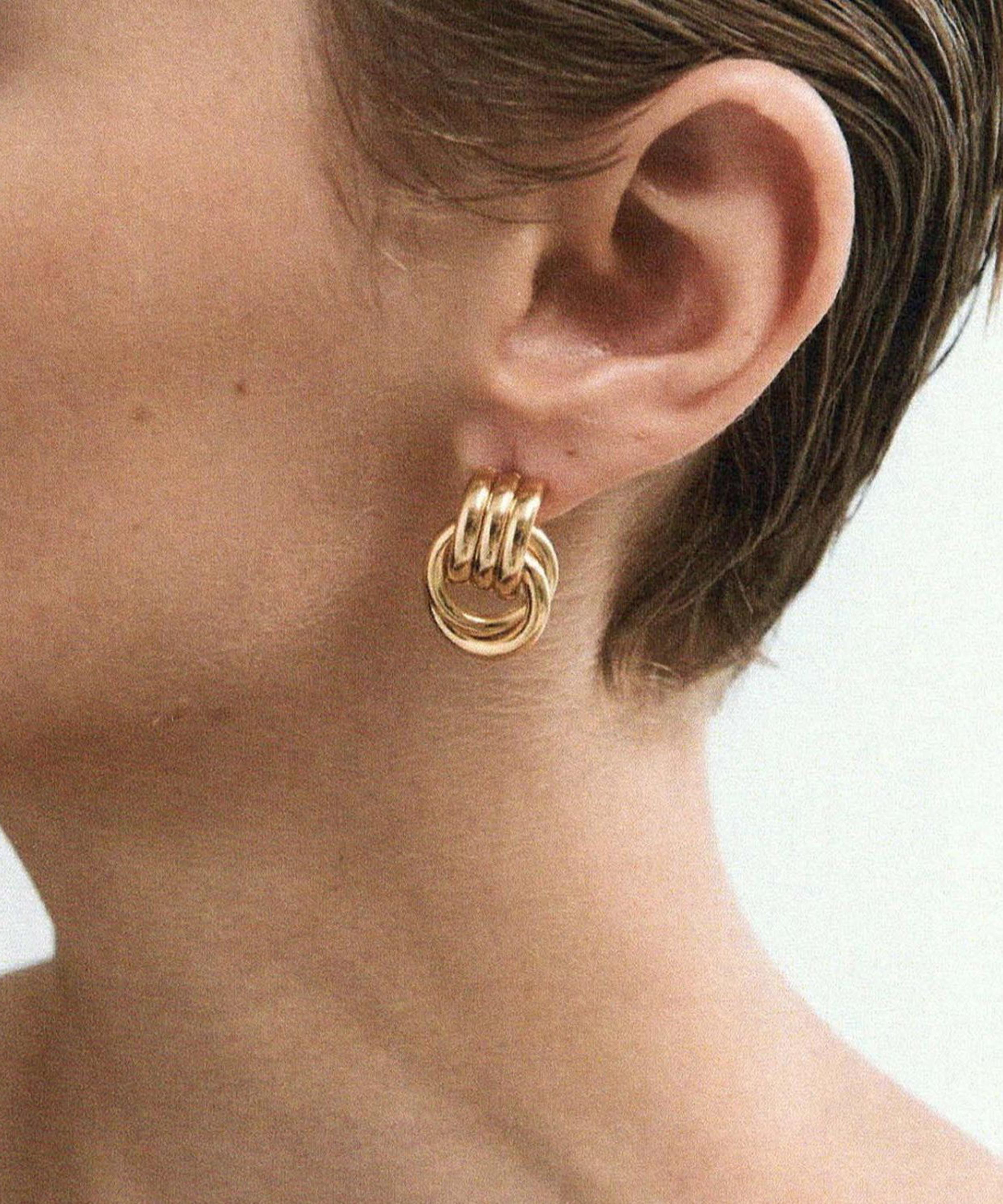 Heaven Mayhem - 18ct Gold-Plated Baby Knot Earrings image number 2