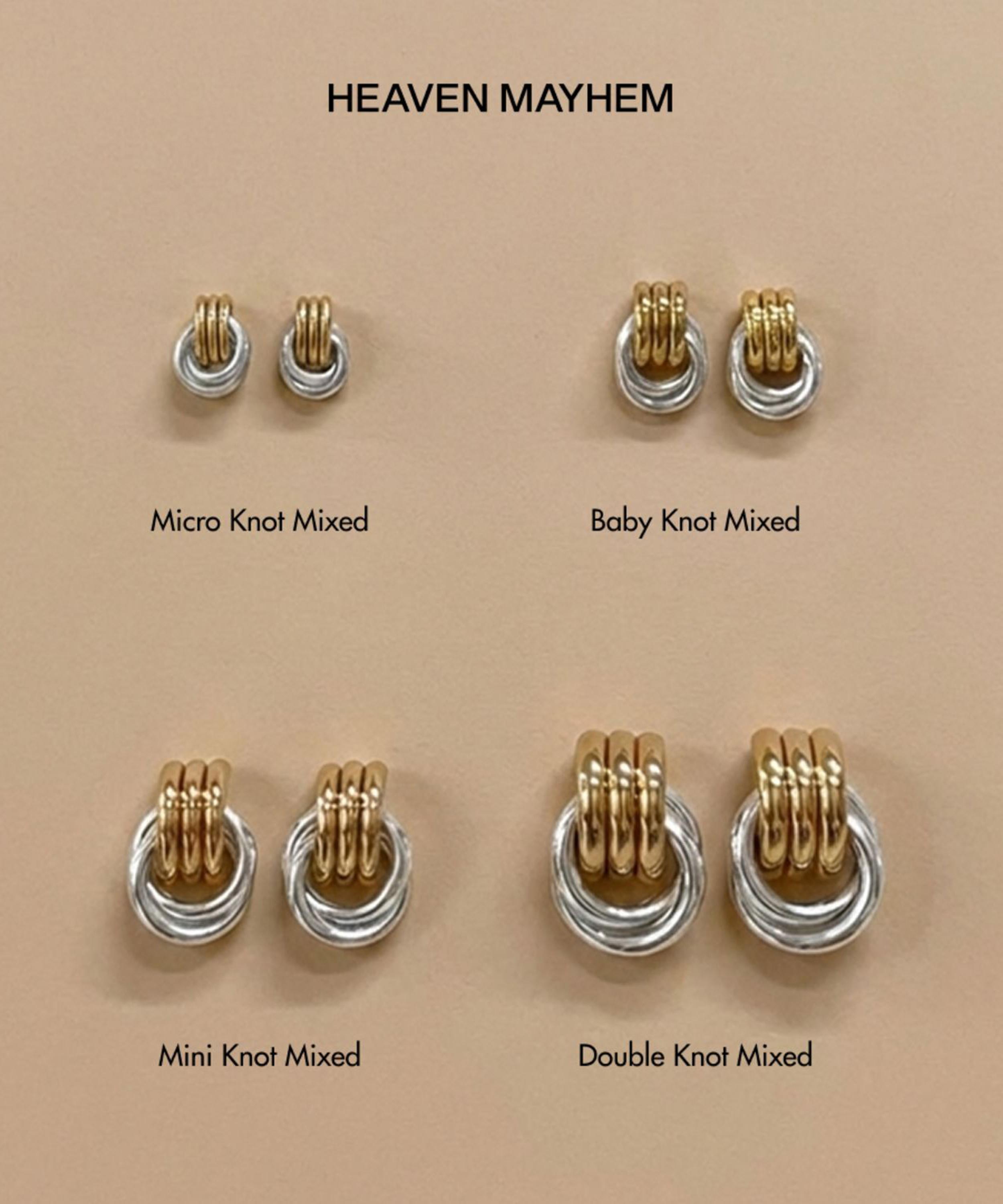 Heaven Mayhem - 18ct Gold-Plated Baby Knot Earrings image number 4