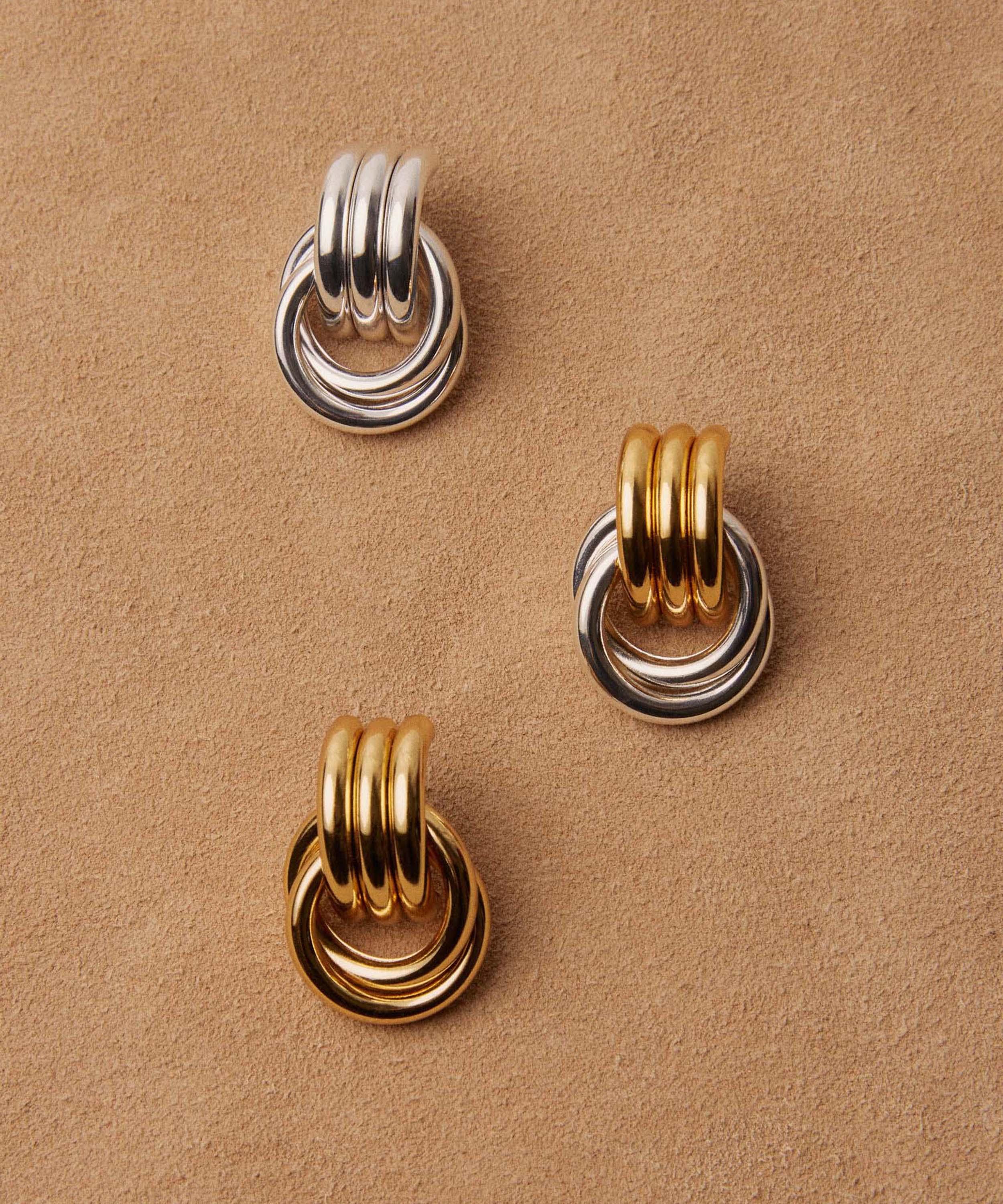 Heaven Mayhem - Mixed Metal Mini Knot Earrings image number 2