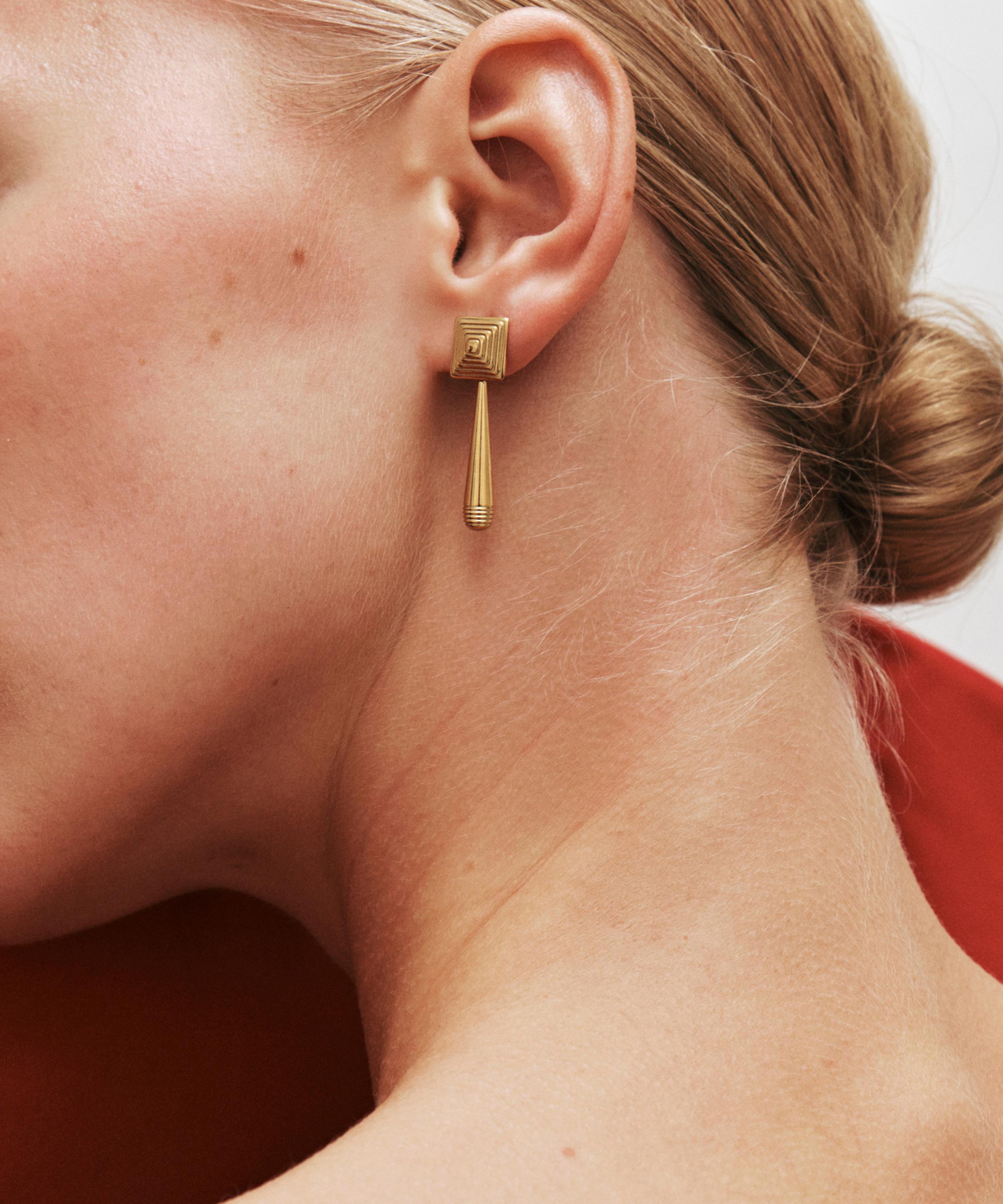Heaven Mayhem - 18ct Gold-Plated Iris Drop Earrings image number 1