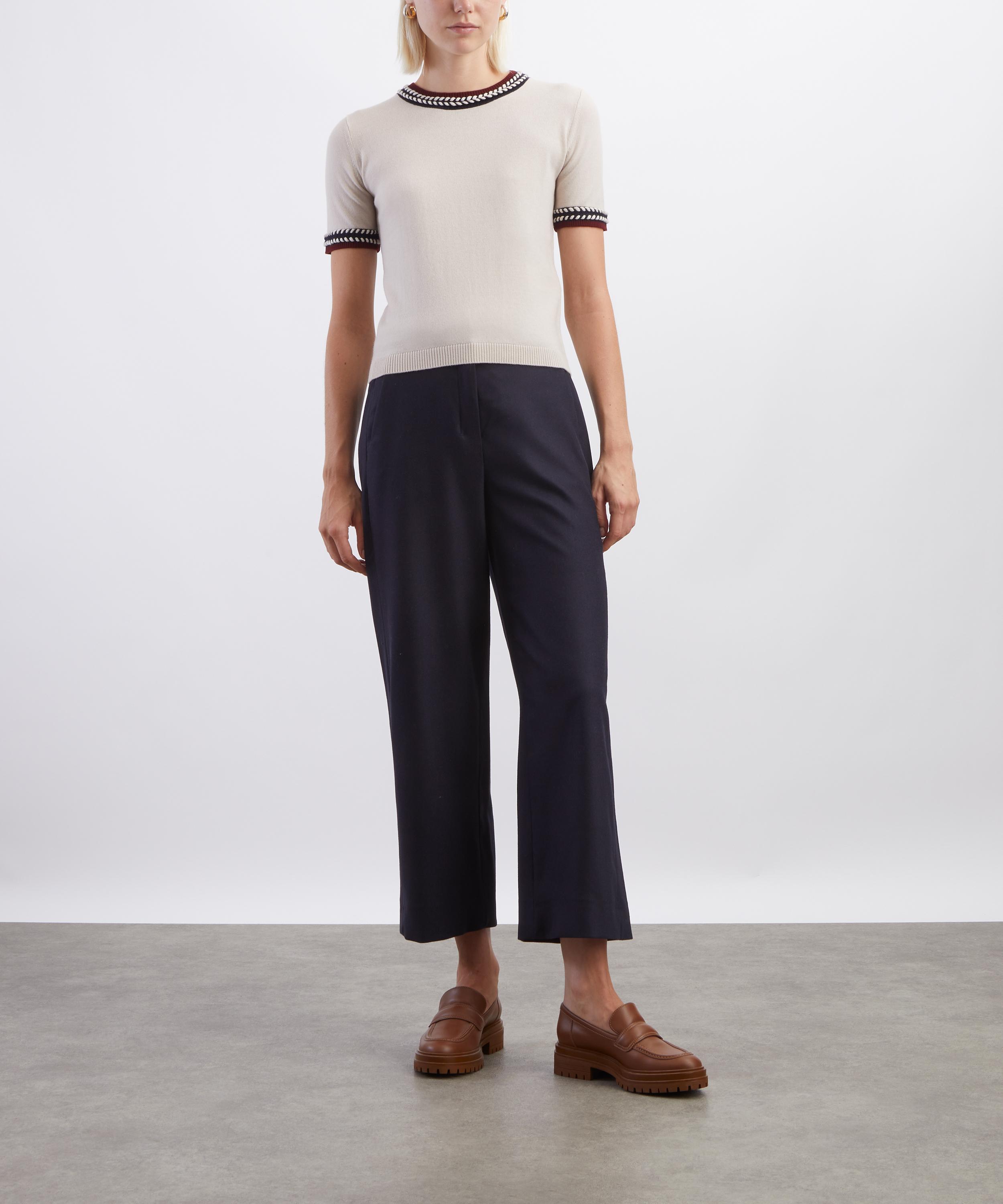 S Max Mara - Braided Short Sleeve Wool Sweater image number 1