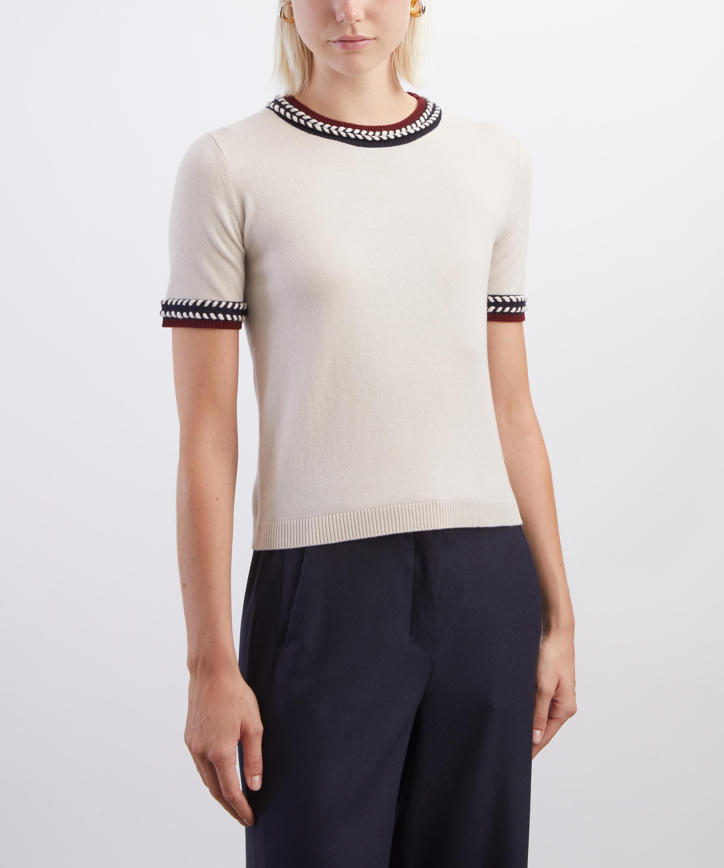 S Max Mara - Braided Short Sleeve Wool Sweater image number 2