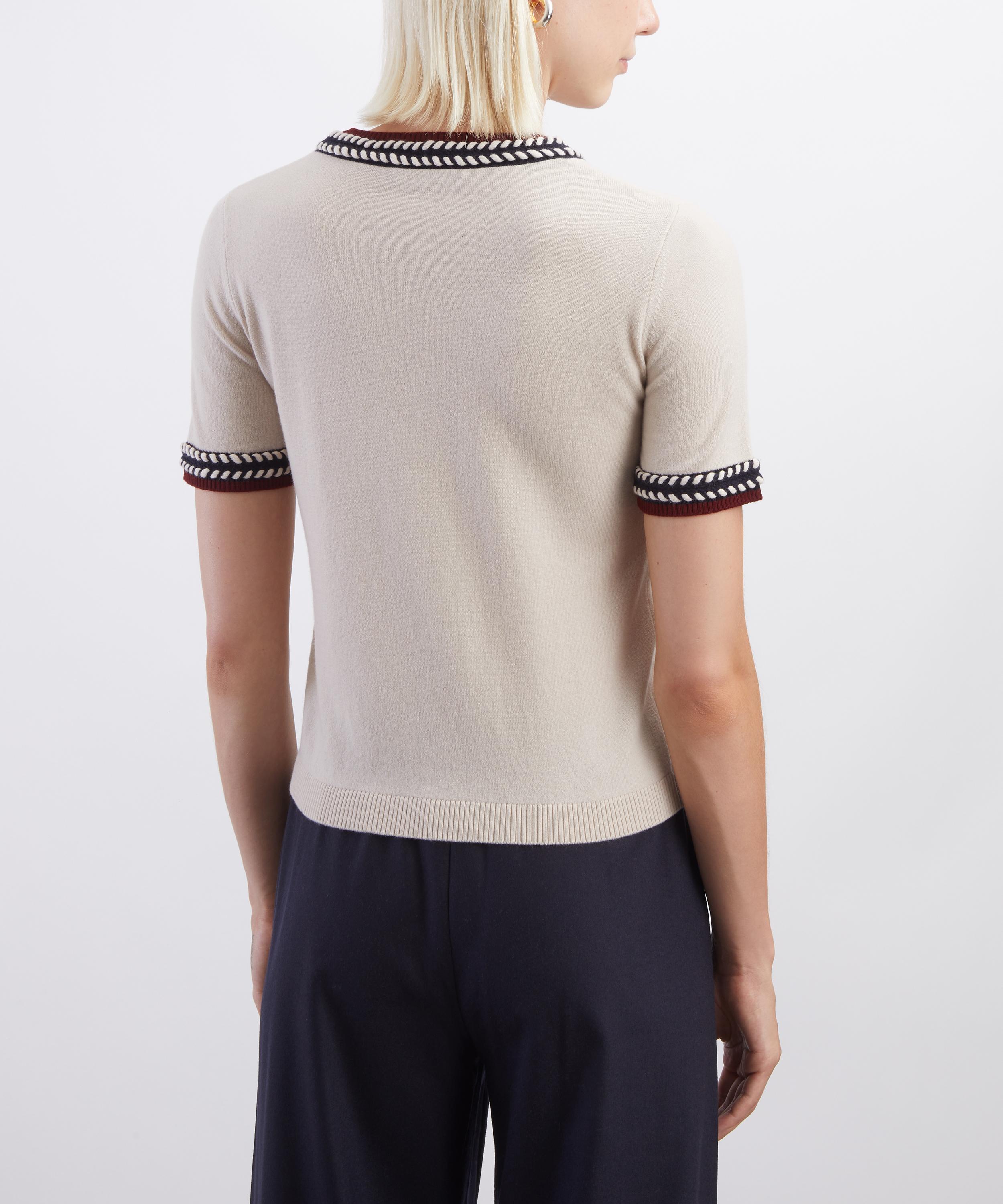 S Max Mara - Braided Short Sleeve Wool Sweater image number 3