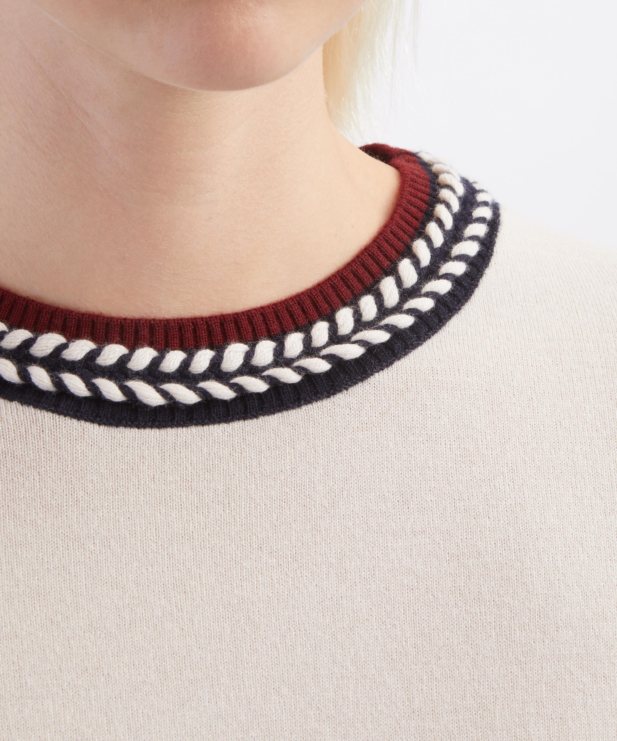 S Max Mara - Braided Short Sleeve Wool Sweater image number 4