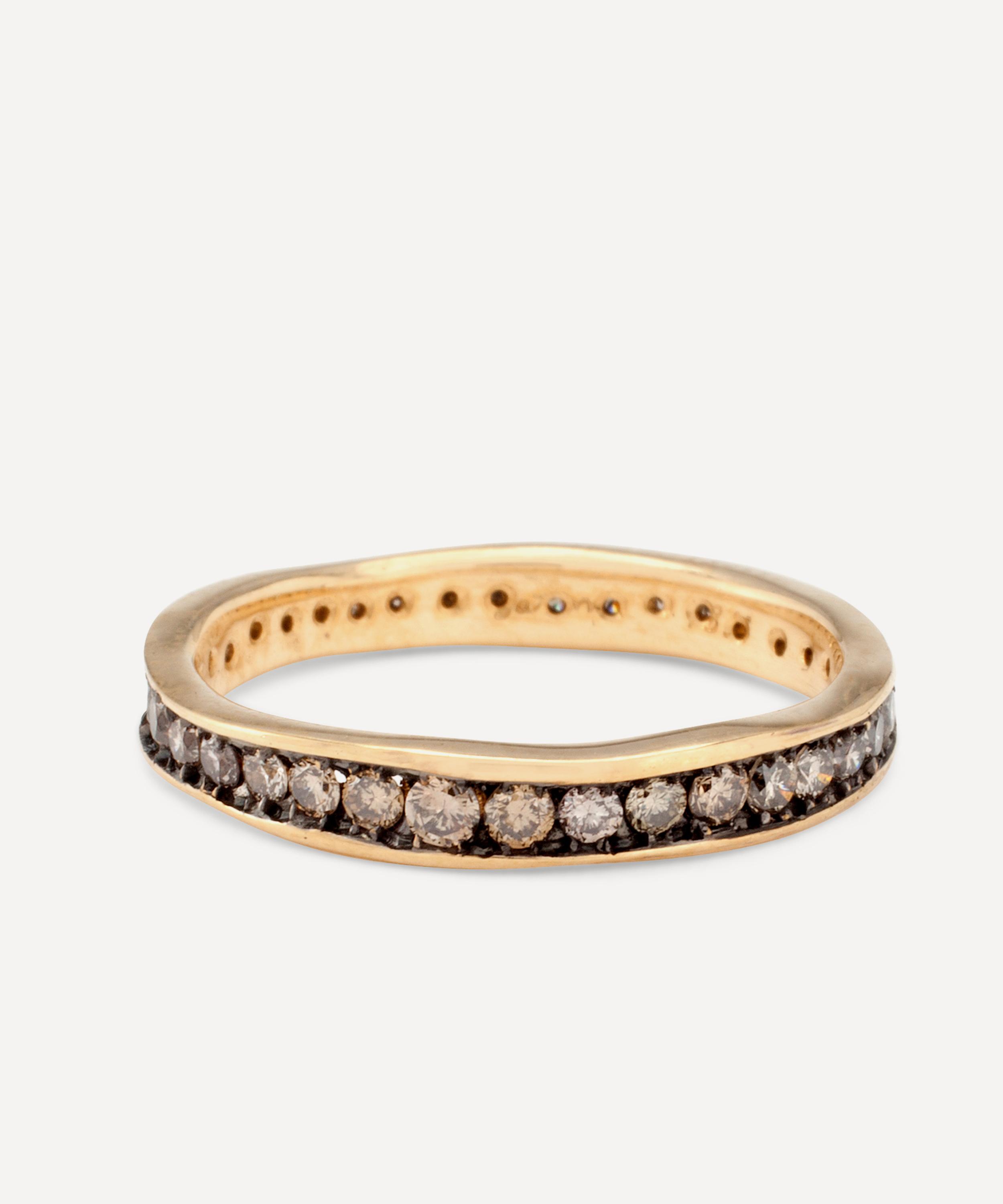 Satomi Kawakita - 18ct Gold Brown Diamond Band Ring image number 0