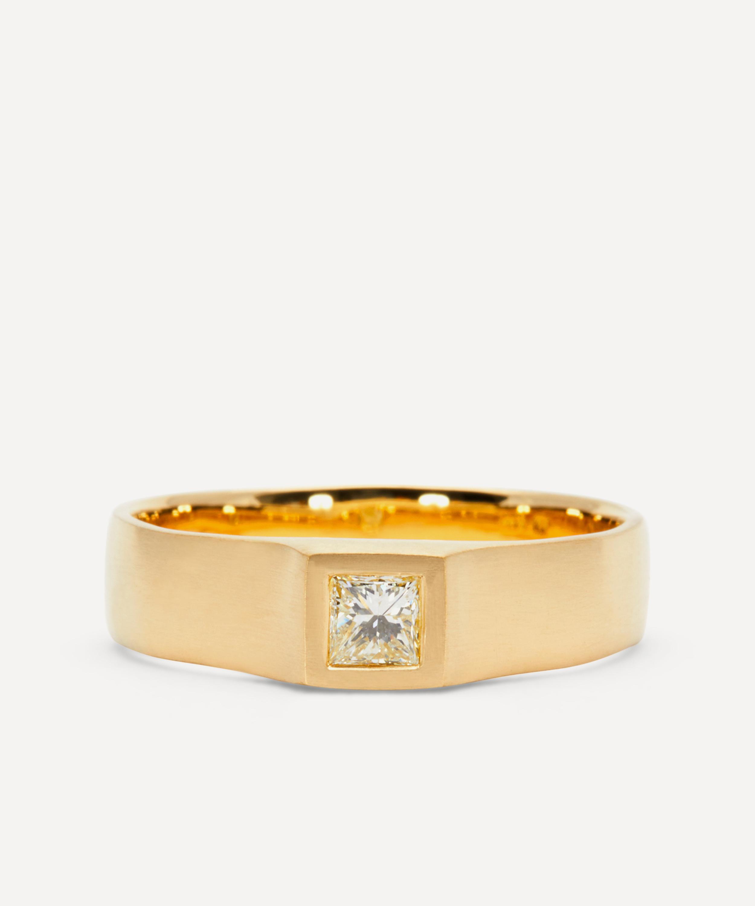 Satomi Kawakita - 18ct Gold Diamond Signet Ring image number 0