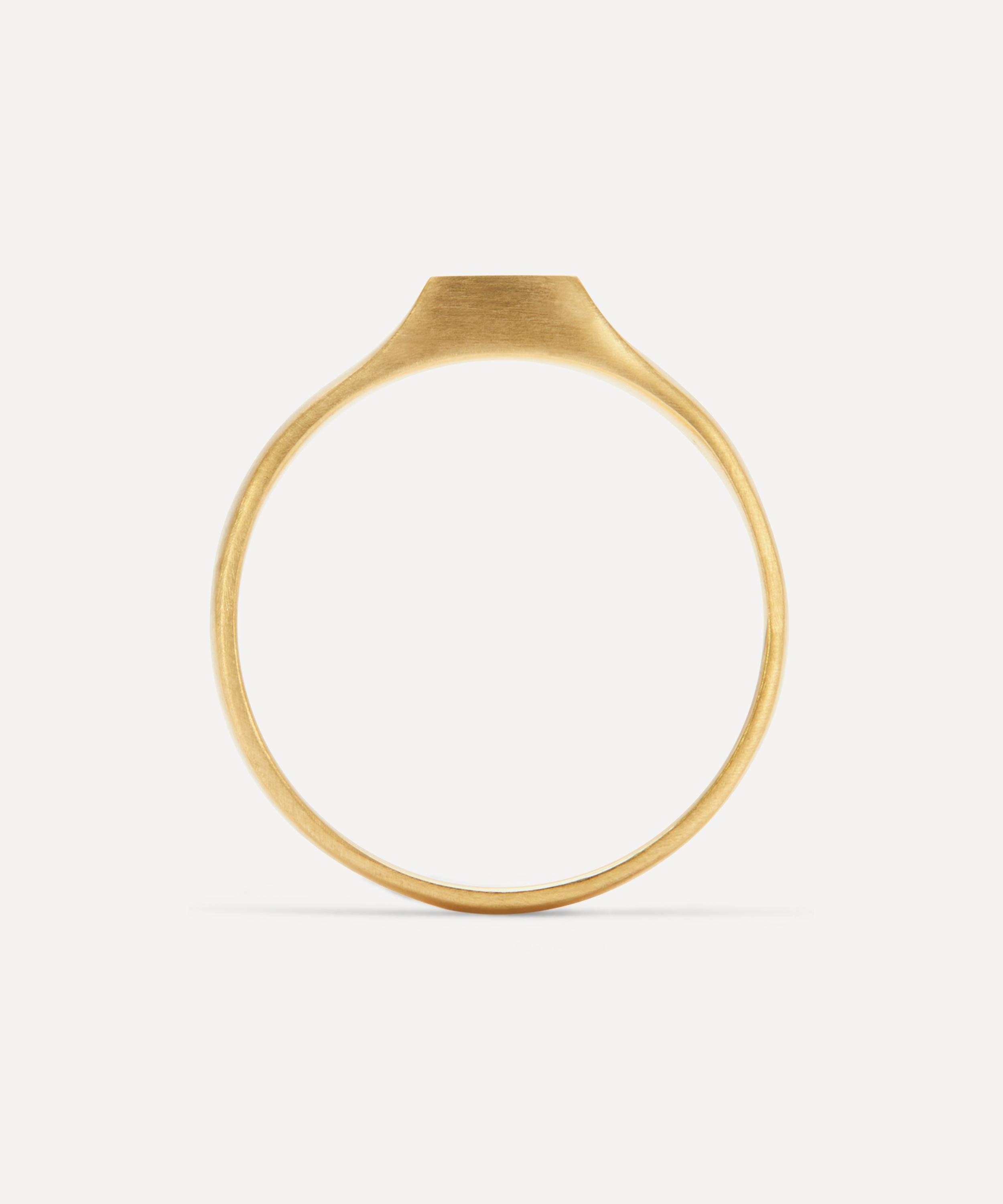 Satomi Kawakita - 18ct Gold Diamond Signet Ring image number 2