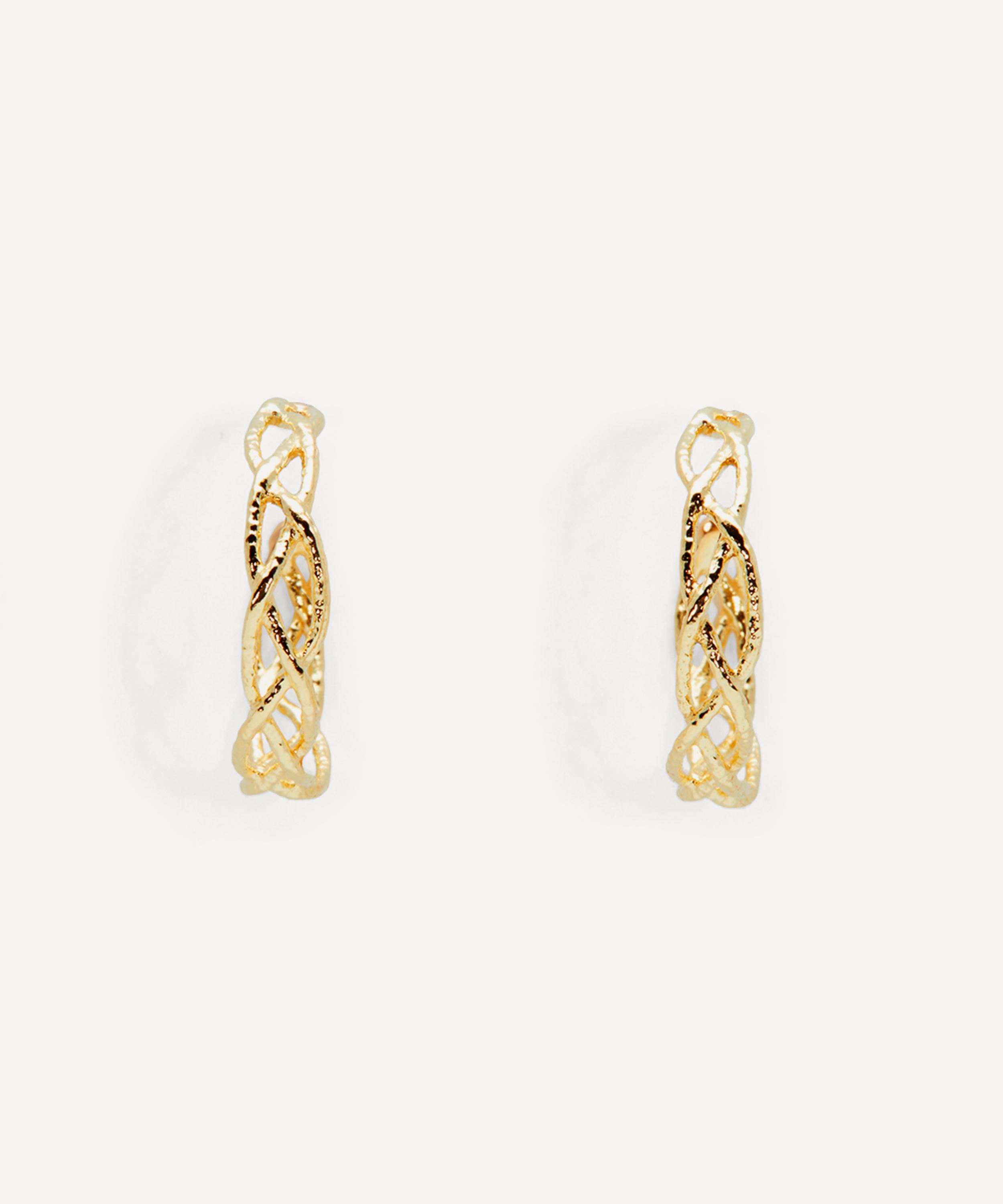 Satomi Kawakita - 18ct Gold Braided Hoop Earrings image number 0
