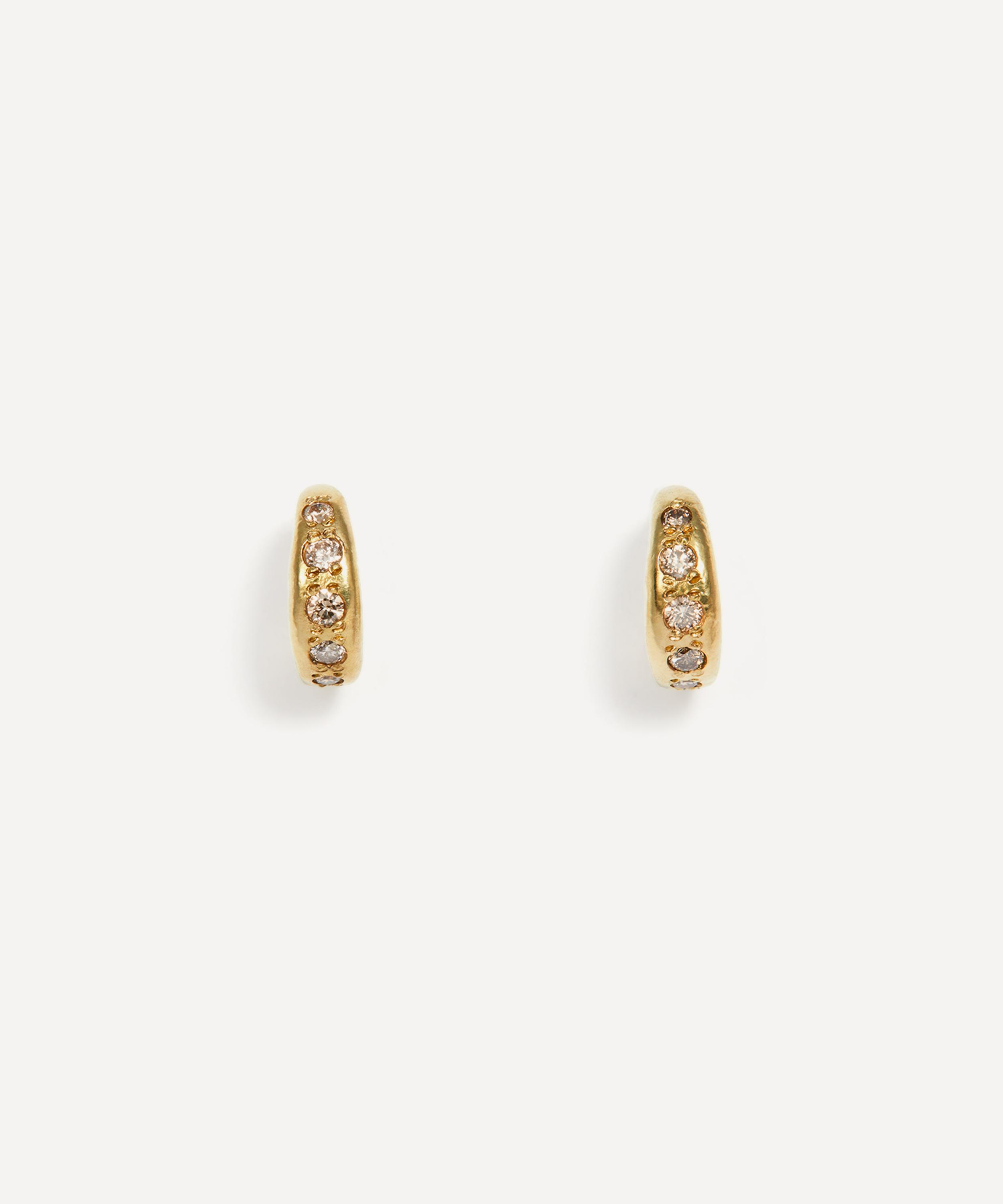 Satomi Kawakita - 18ct Gold Diamond Hoop Earrings image number 0