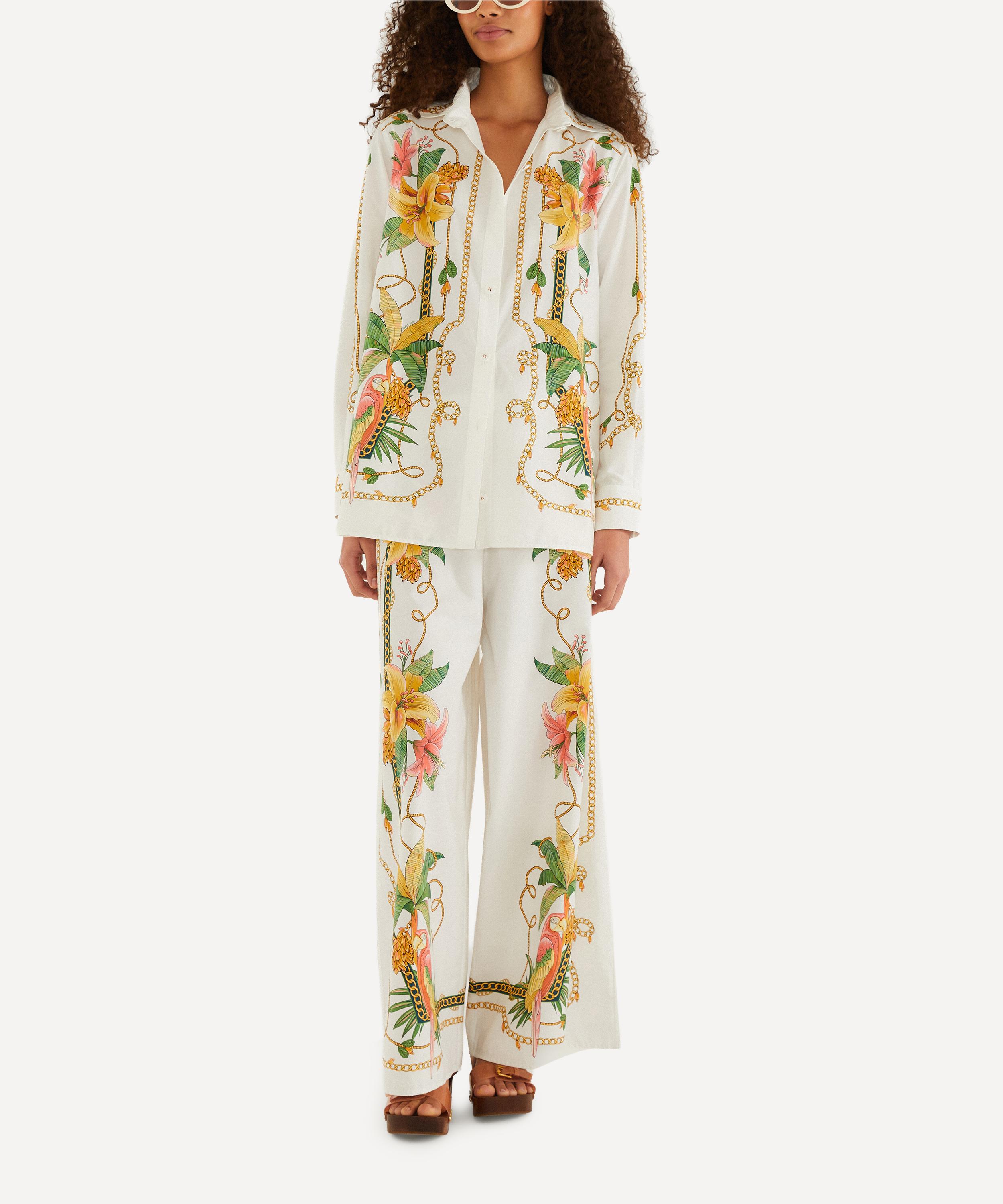 FARM Rio - Off‑White Tropical Royalty Trousers image number 0