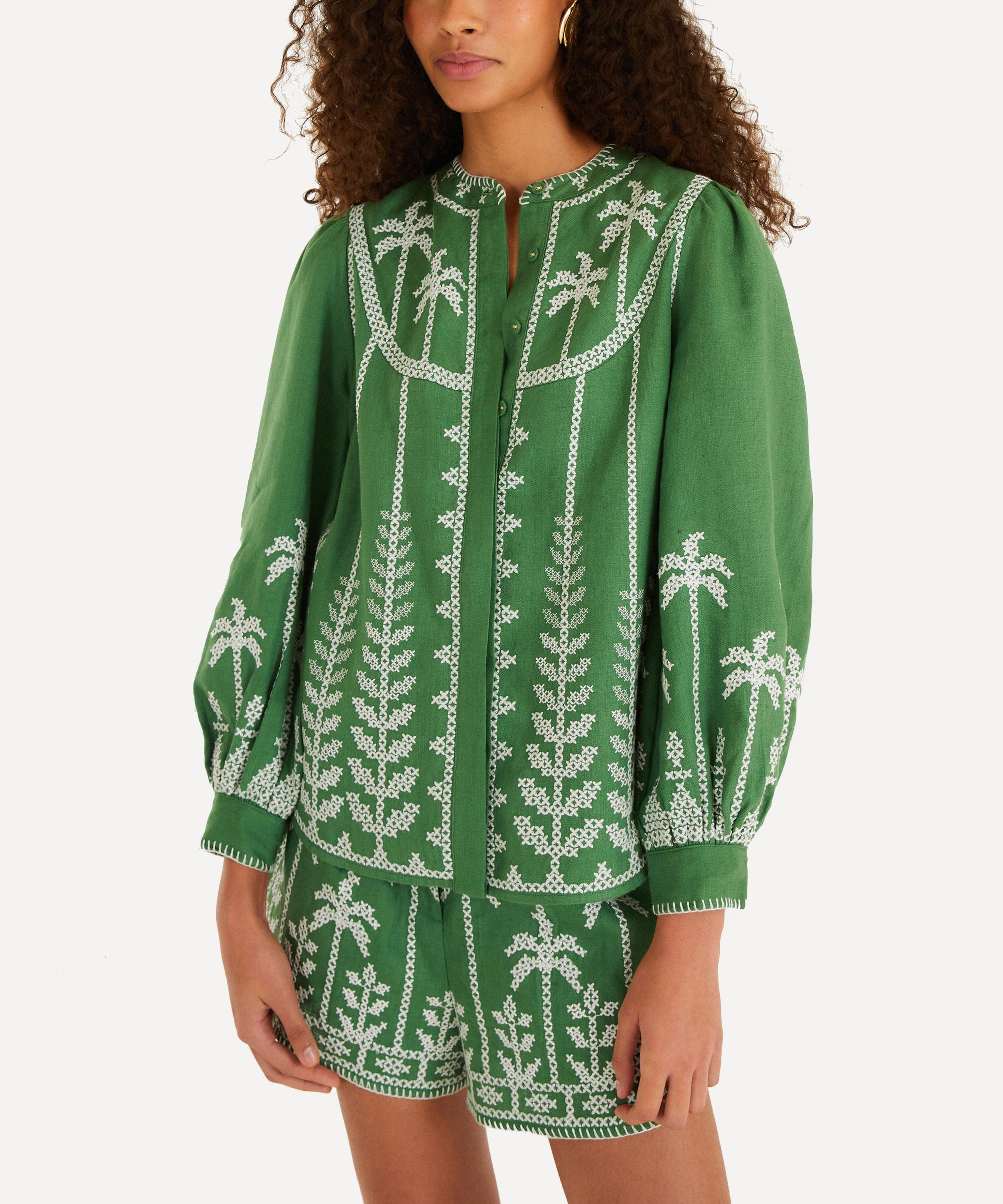 FARM Rio - Bicolour Cross-Stitch Embroidery Blouse image number 0