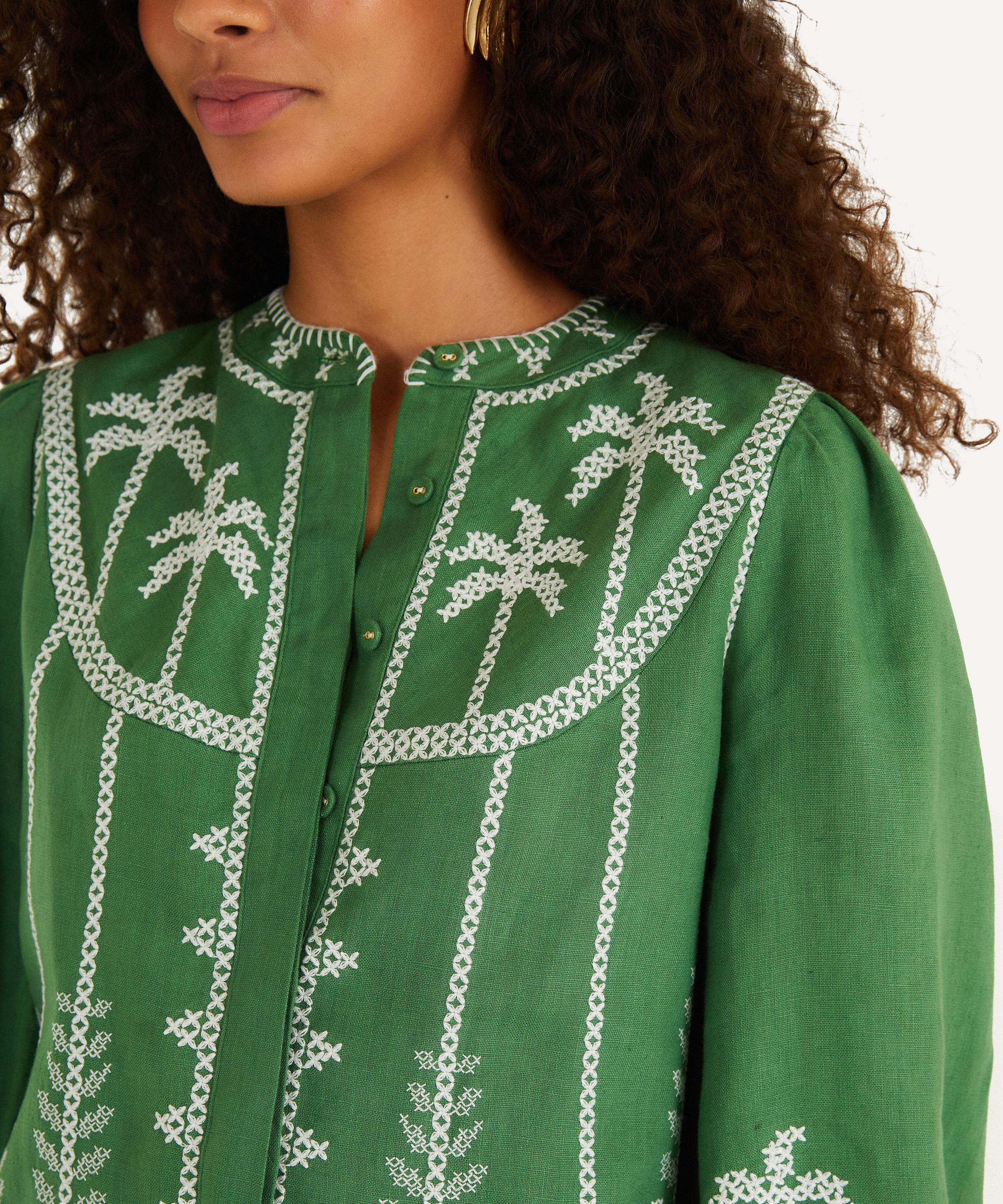 FARM Rio - Bicolour Cross-Stitch Embroidery Blouse image number 1