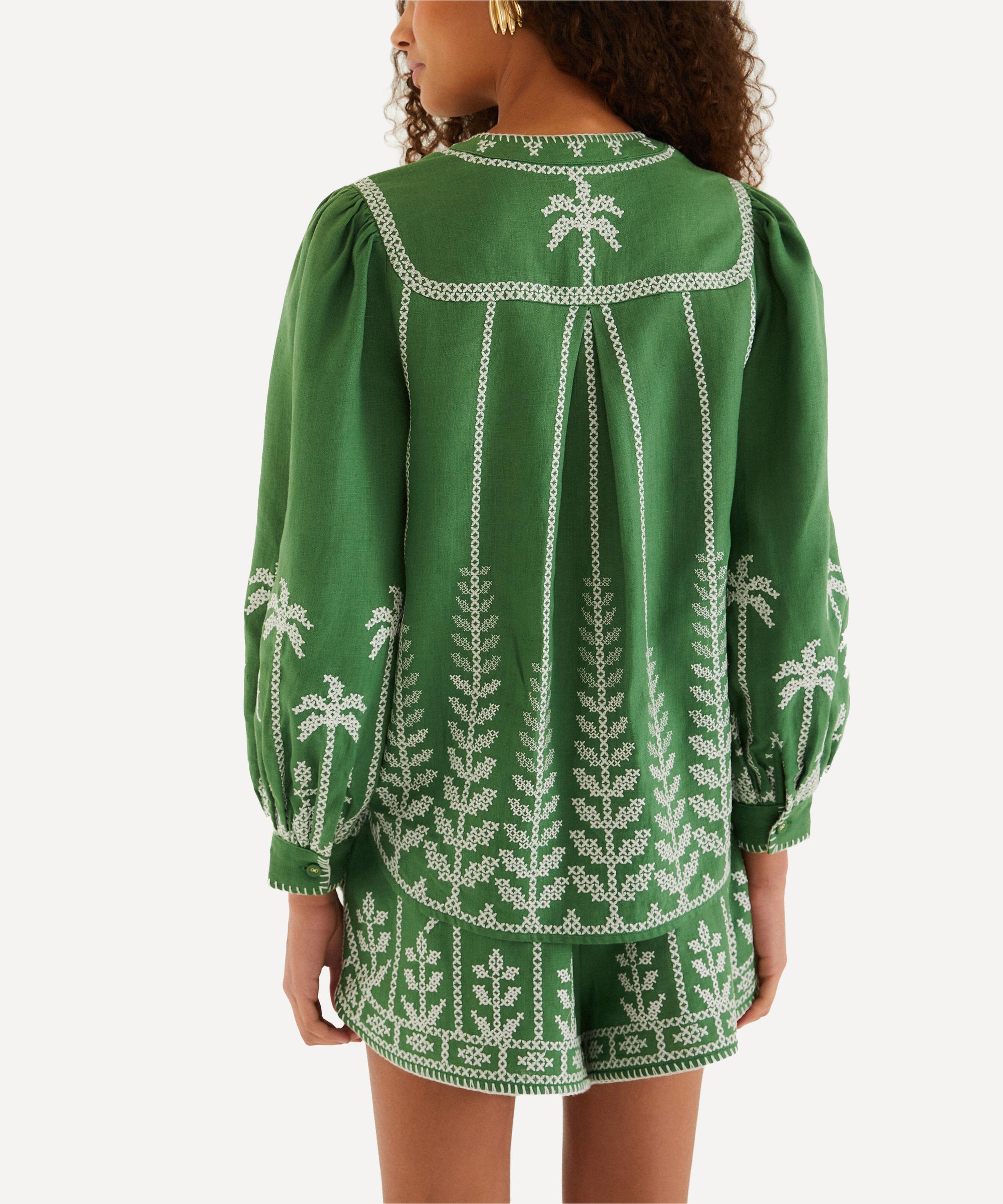 FARM Rio - Bicolour Cross-Stitch Embroidery Blouse image number 2