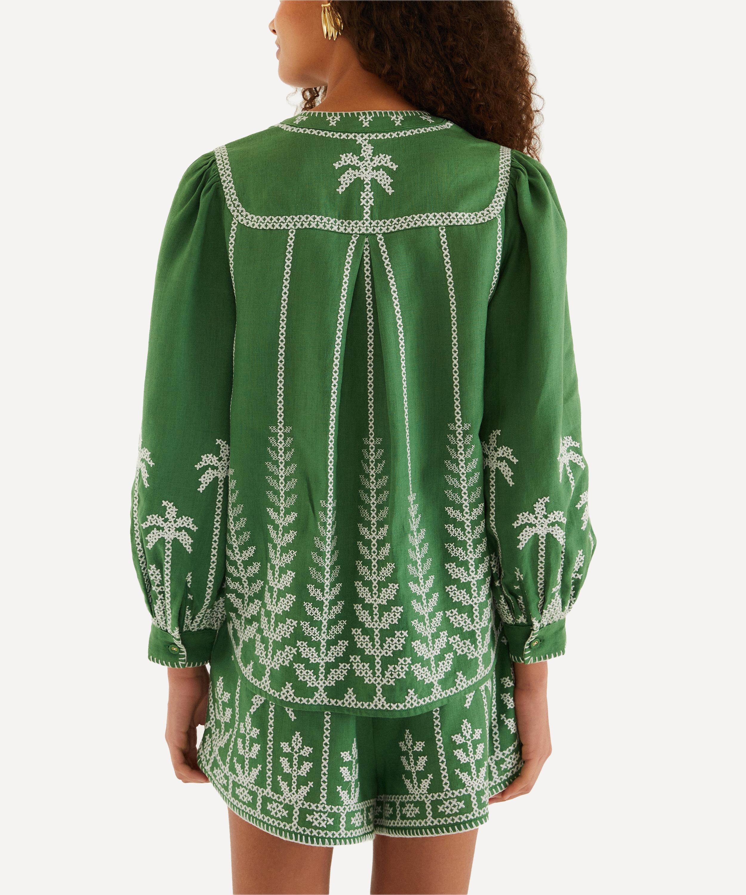 FARM Rio - Bicolour Cross-Stitch Embroidery Shorts image number 3