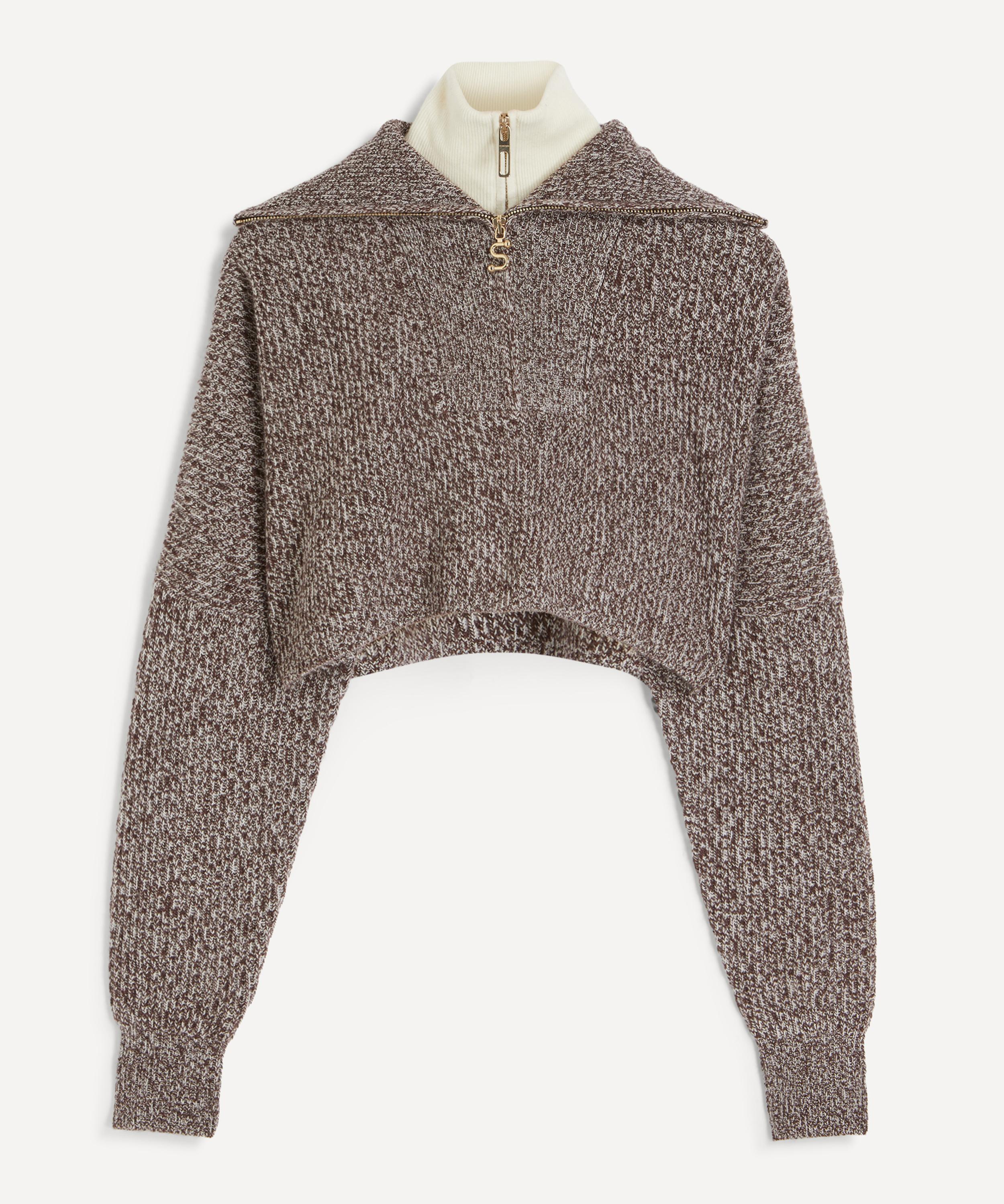 Sportmax - Rive Wool-Cashmere Cropped Zip-Up Jumper image number 0