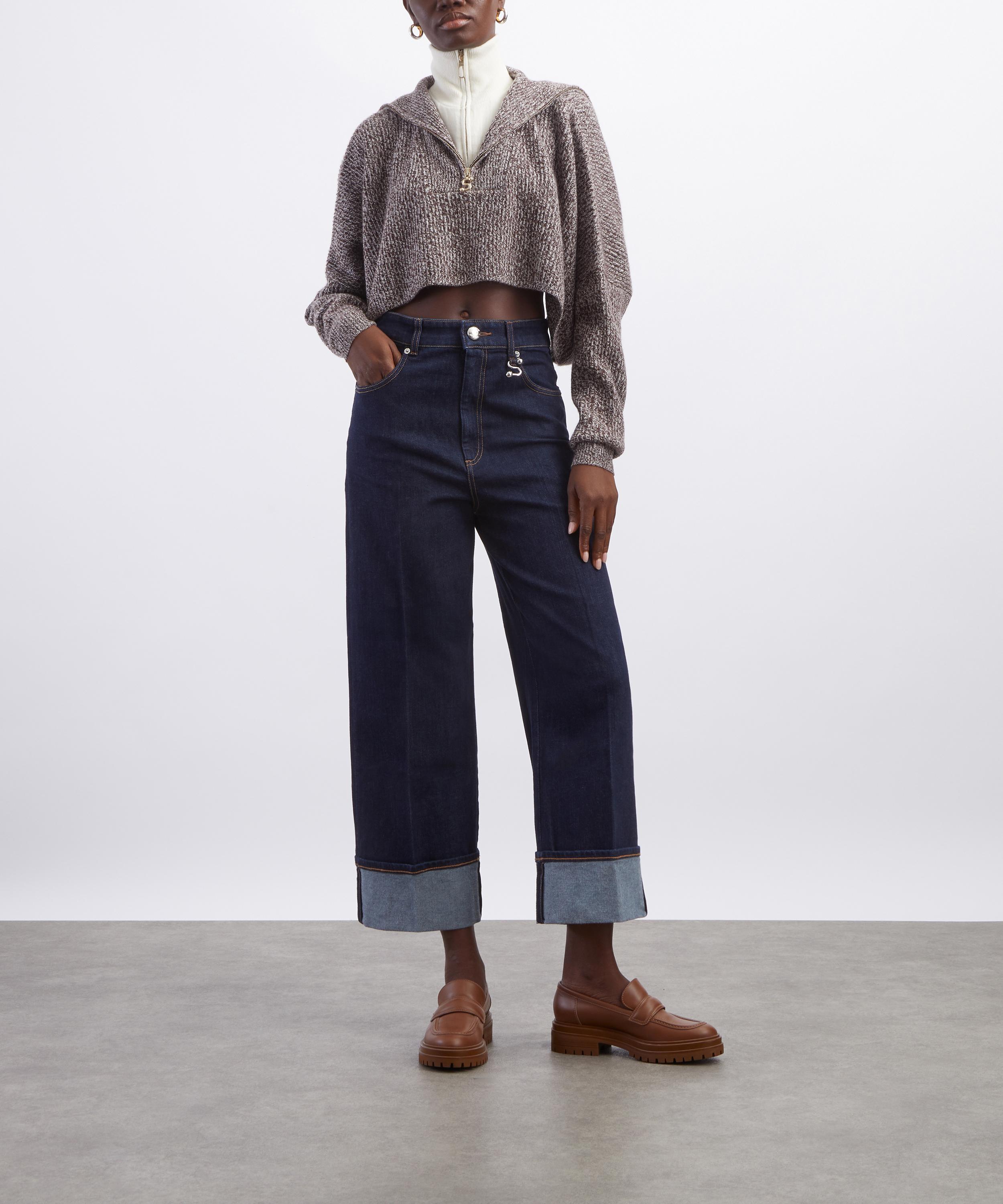 Sportmax - Rive Wool-Cashmere Cropped Zip-Up Jumper image number 1