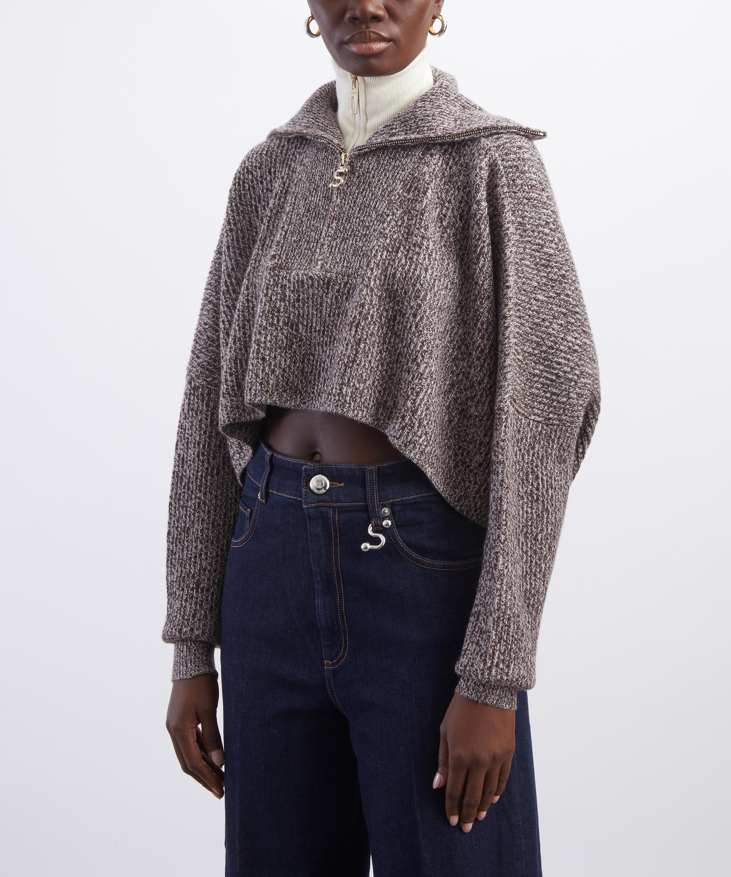 Sportmax - Rive Wool-Cashmere Cropped Zip-Up Jumper image number 2