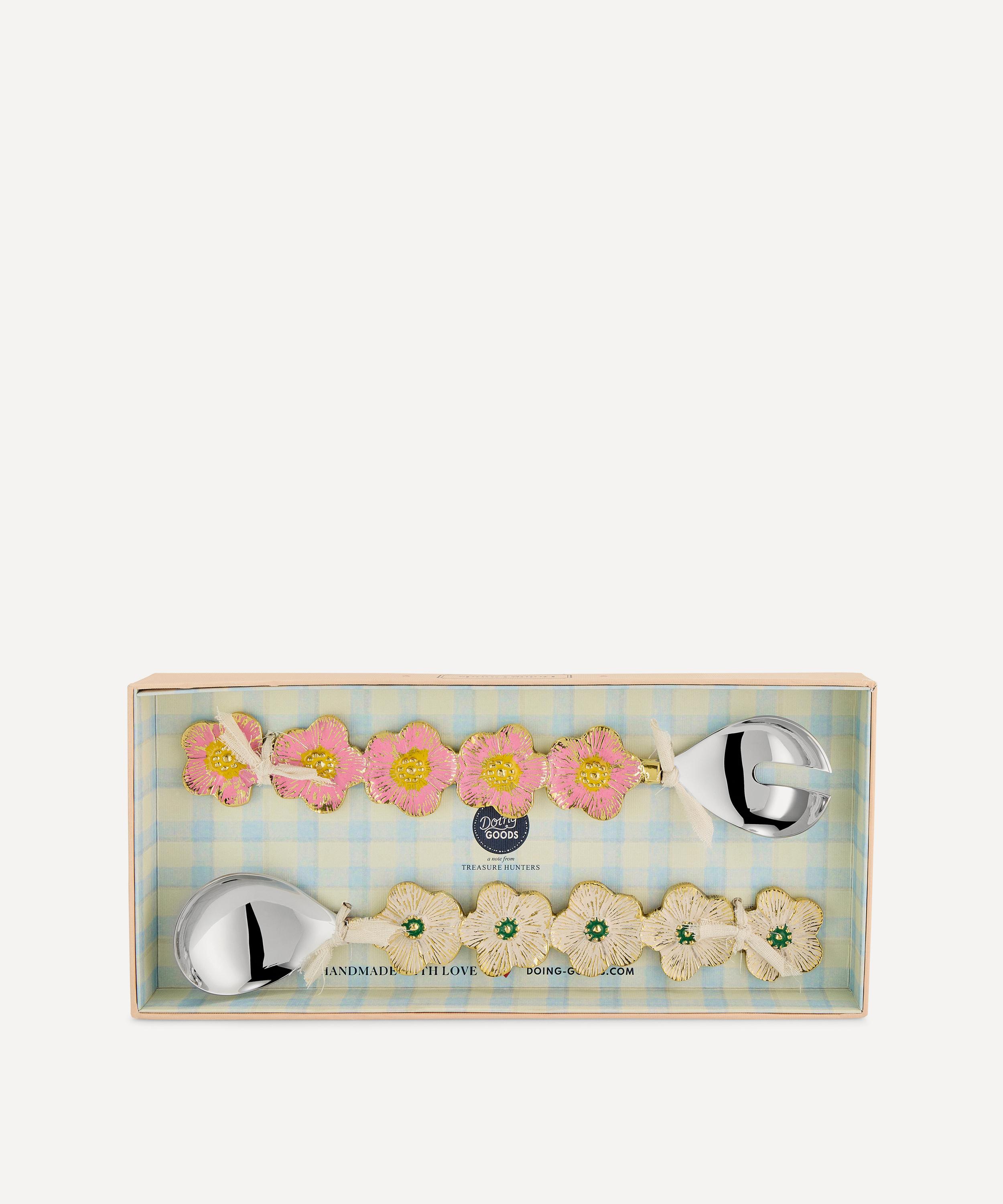 Doing Goods - Faye Flower Salad Server Set image number 2