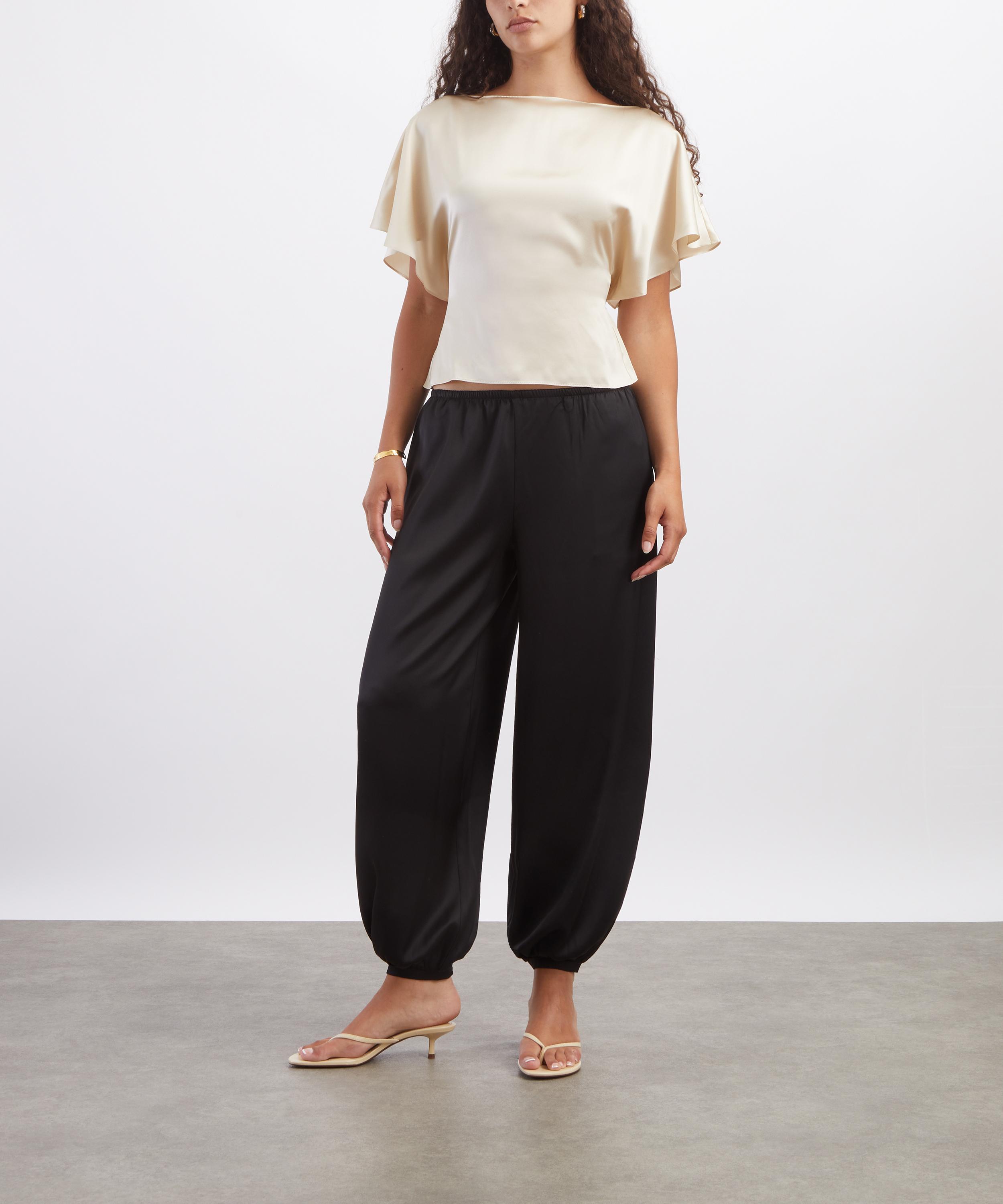 Reformation - Aven Satin Mid-Rise Trousers image number 1