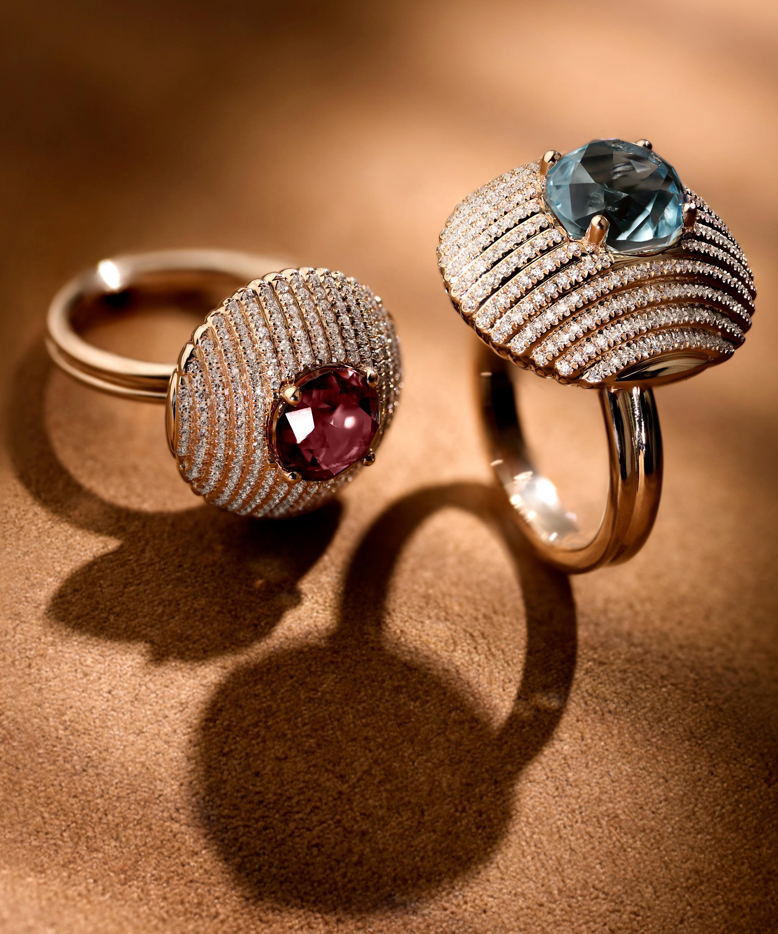 Selim Mouzannar - 18ct Rose Gold Aura Tourmaline and Diamond Ring image number 2
