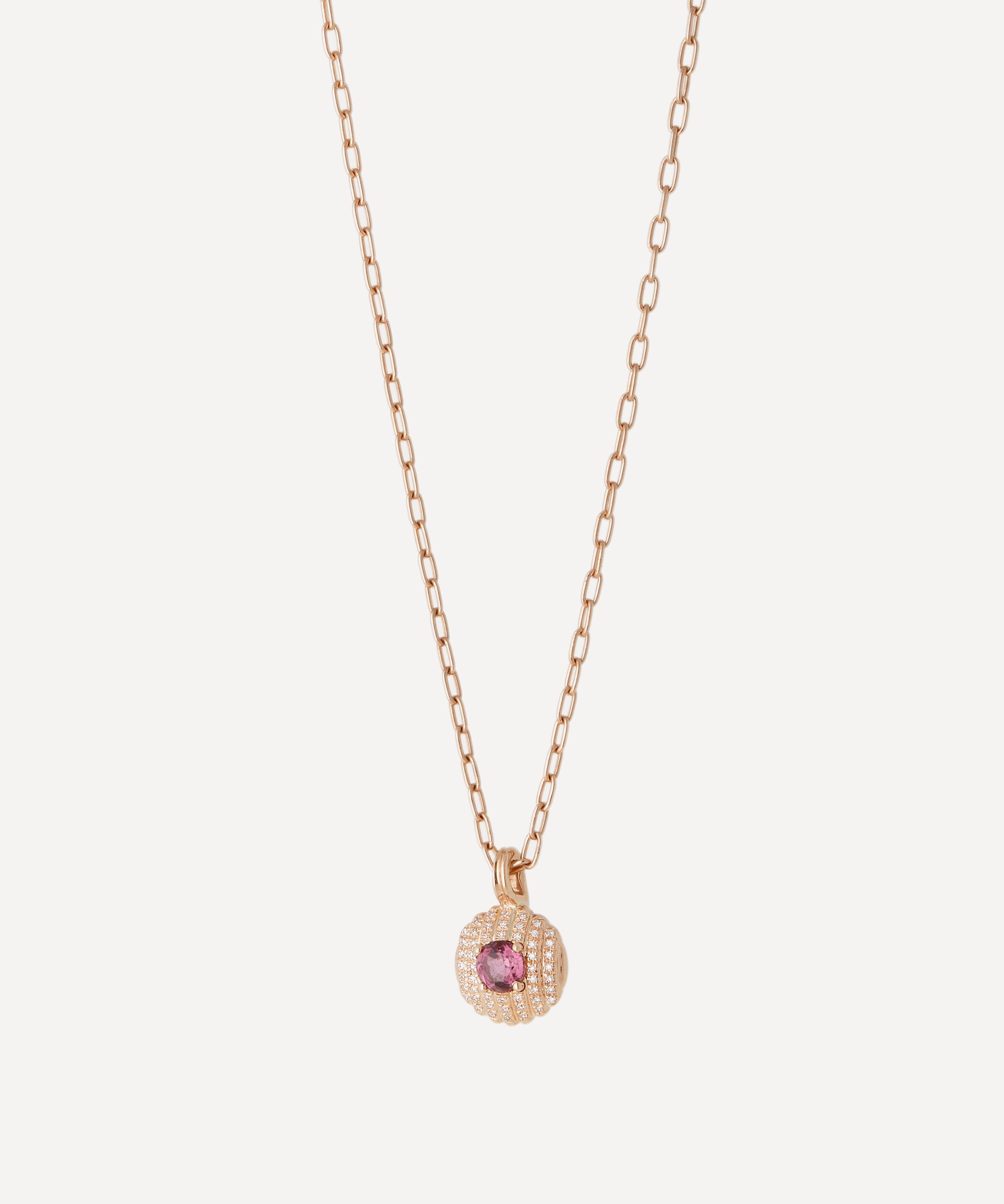 Selim Mouzannar - 18ct Rose Gold Aura Pink Tourmaline and Diamond Pendant Necklace image number 0