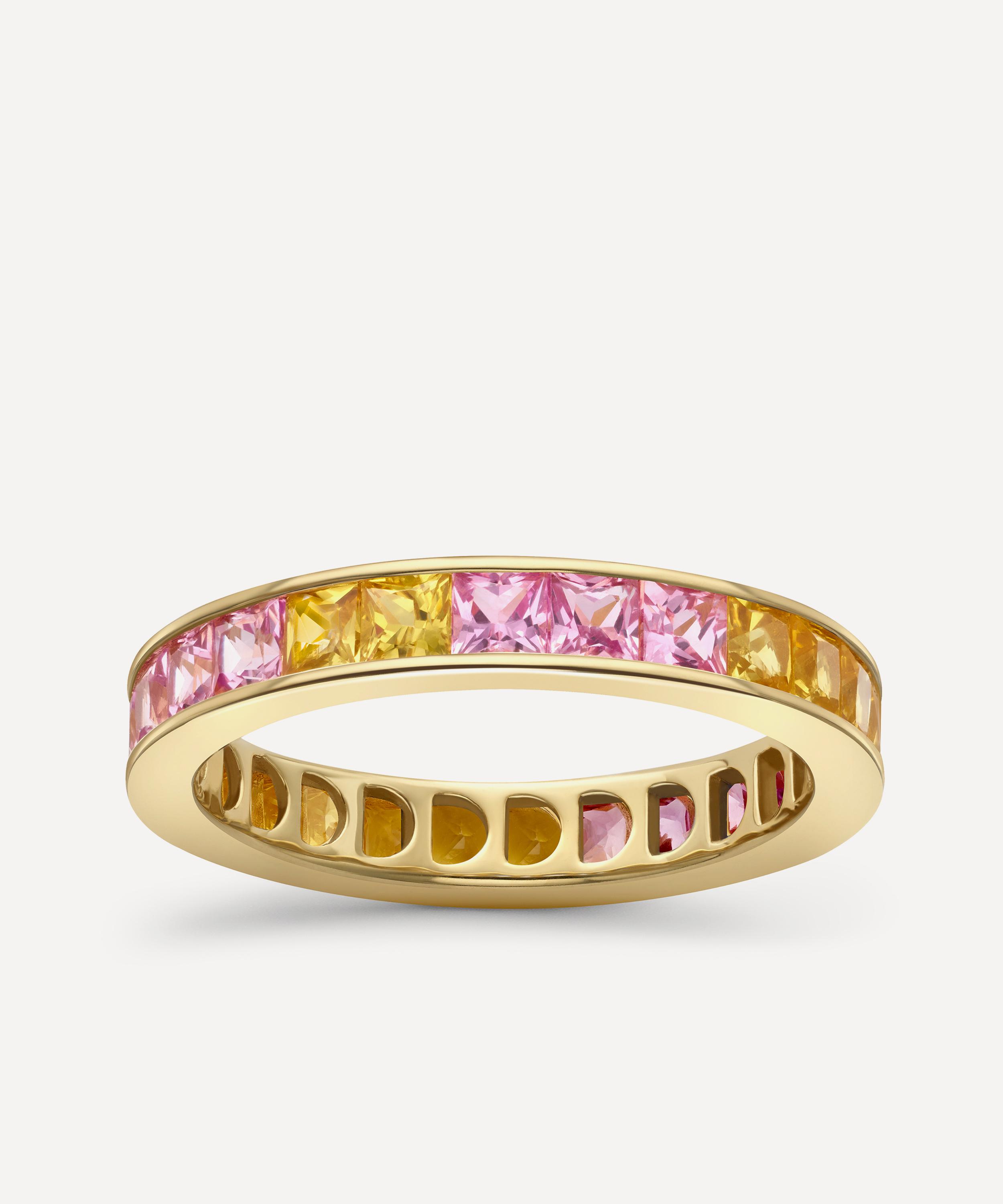 Dinny Hall - 18ct Gold Bright Side Yellow and Pink Sapphire Eternity Ring