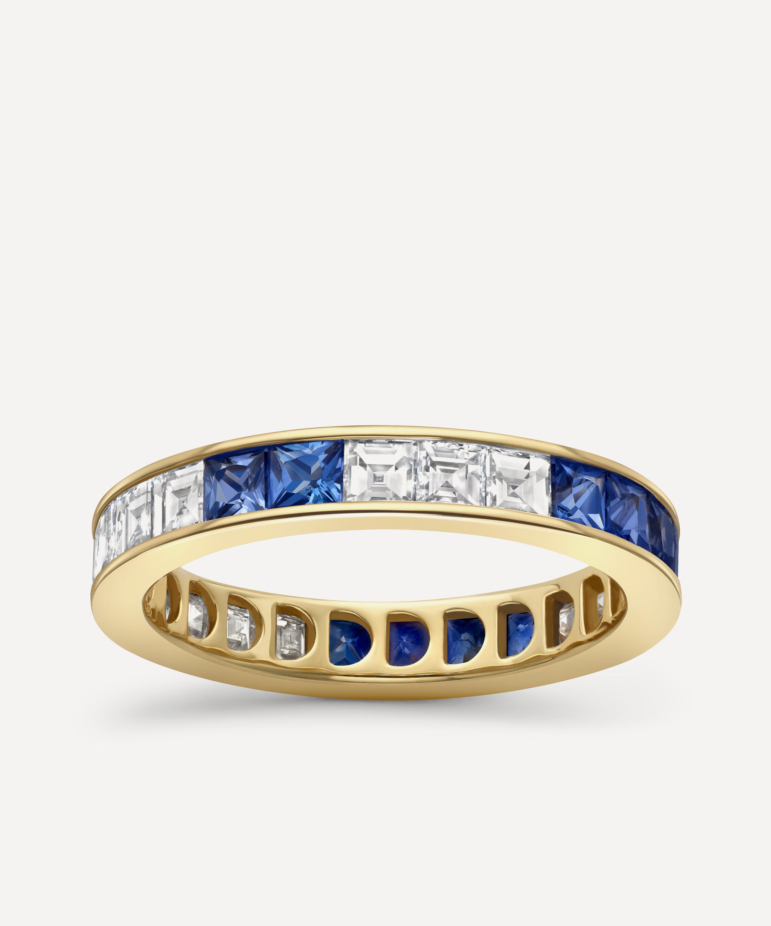 Dinny Hall - 18ct Gold Bright Side Sapphire and Diamond Eternity Ring