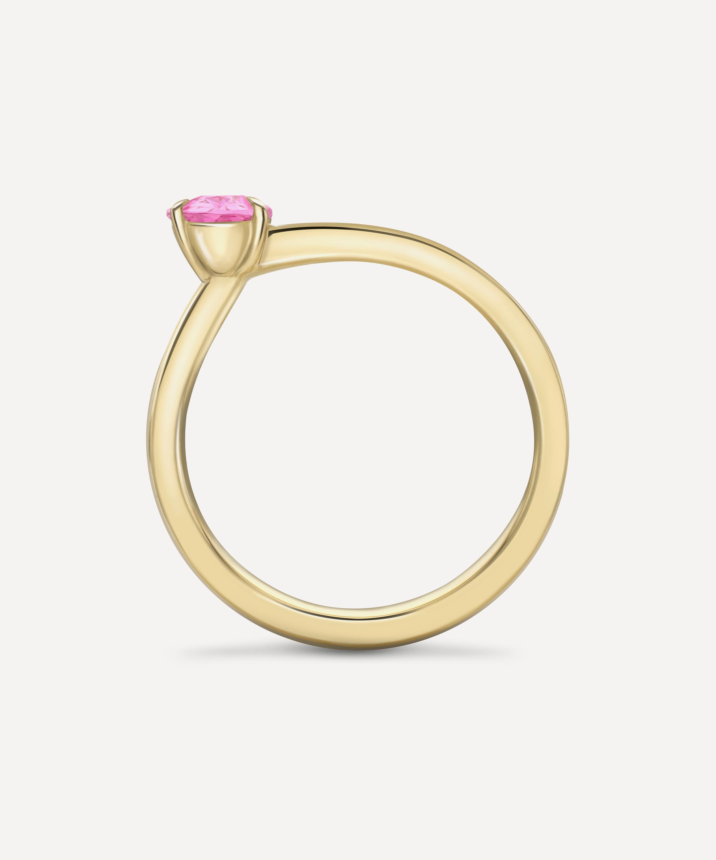 Dinny Hall - 18ct Gold Bit on the Side Pink and Orange Sapphire Ring image number 2