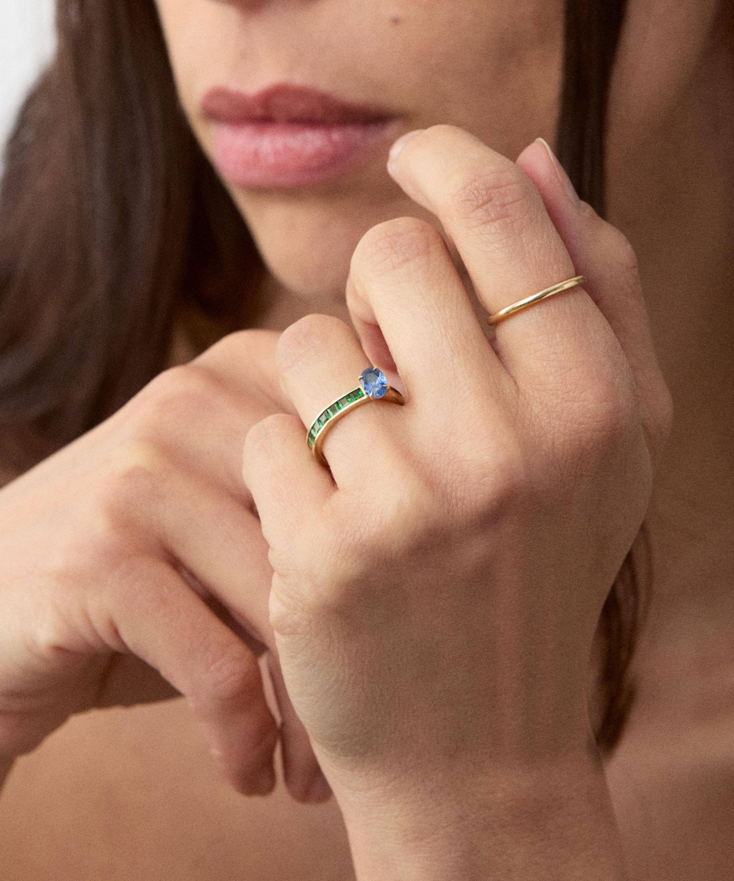 Dinny Hall - 18ct Gold Bit on the Side Blue Sapphire and Tsavorite Ring image number 1
