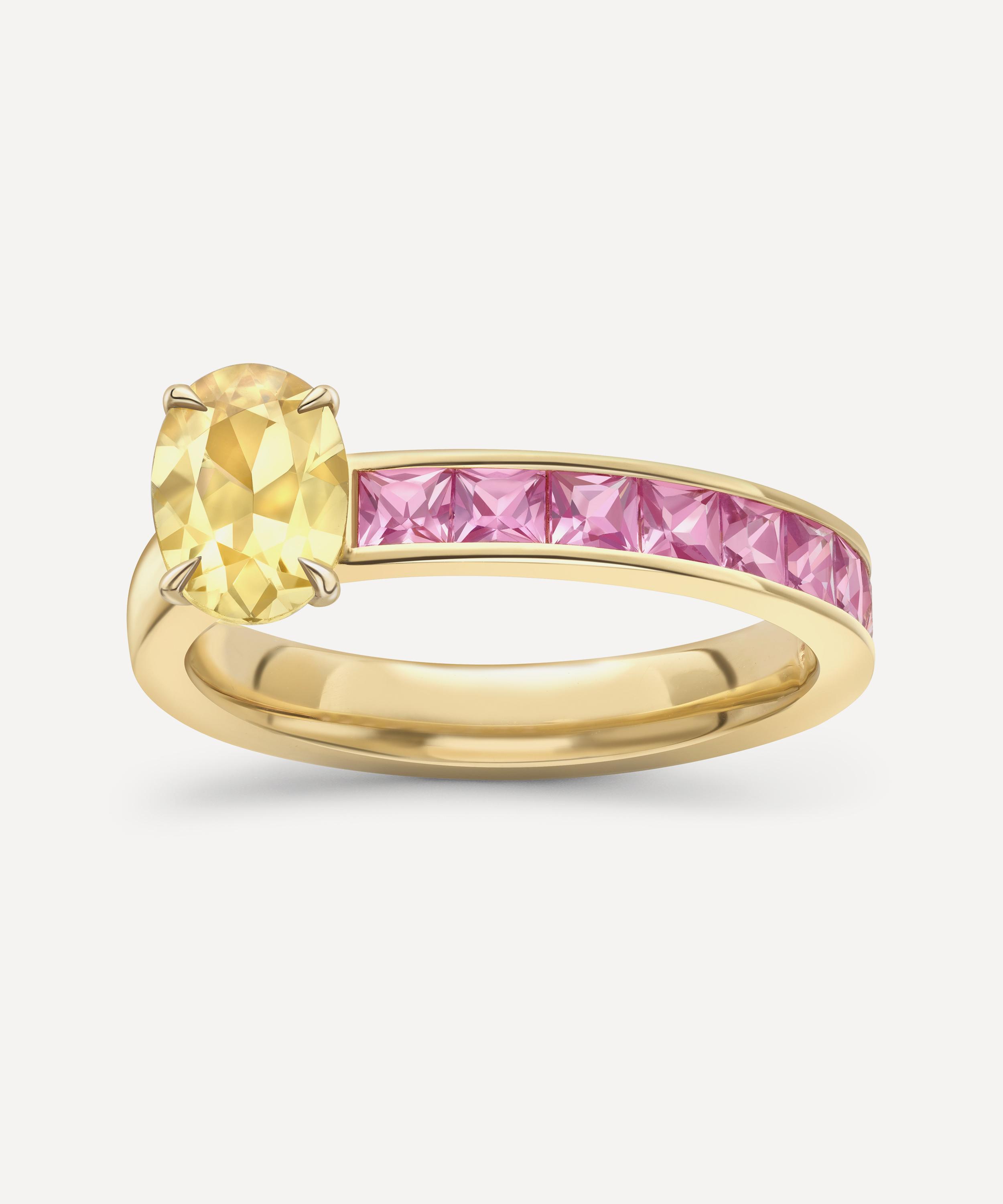 Dinny Hall - 18ct Gold Bit on the Side Yellow and Pink Sapphire Ring