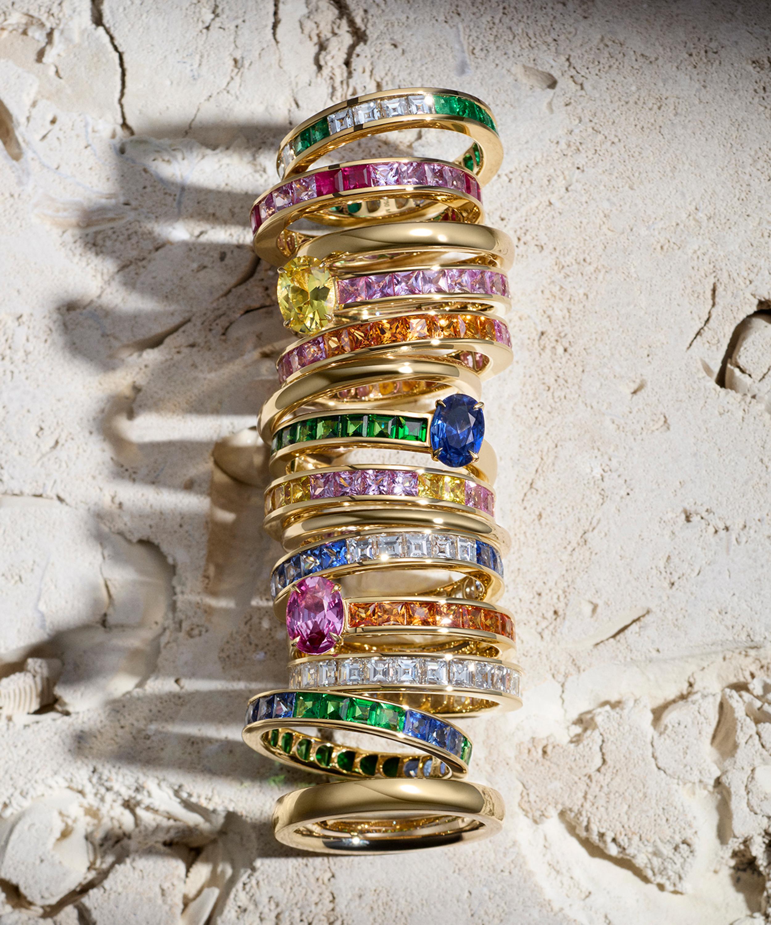 Dinny Hall - 18ct Gold Bit on the Side Yellow and Pink Sapphire Ring image number 2